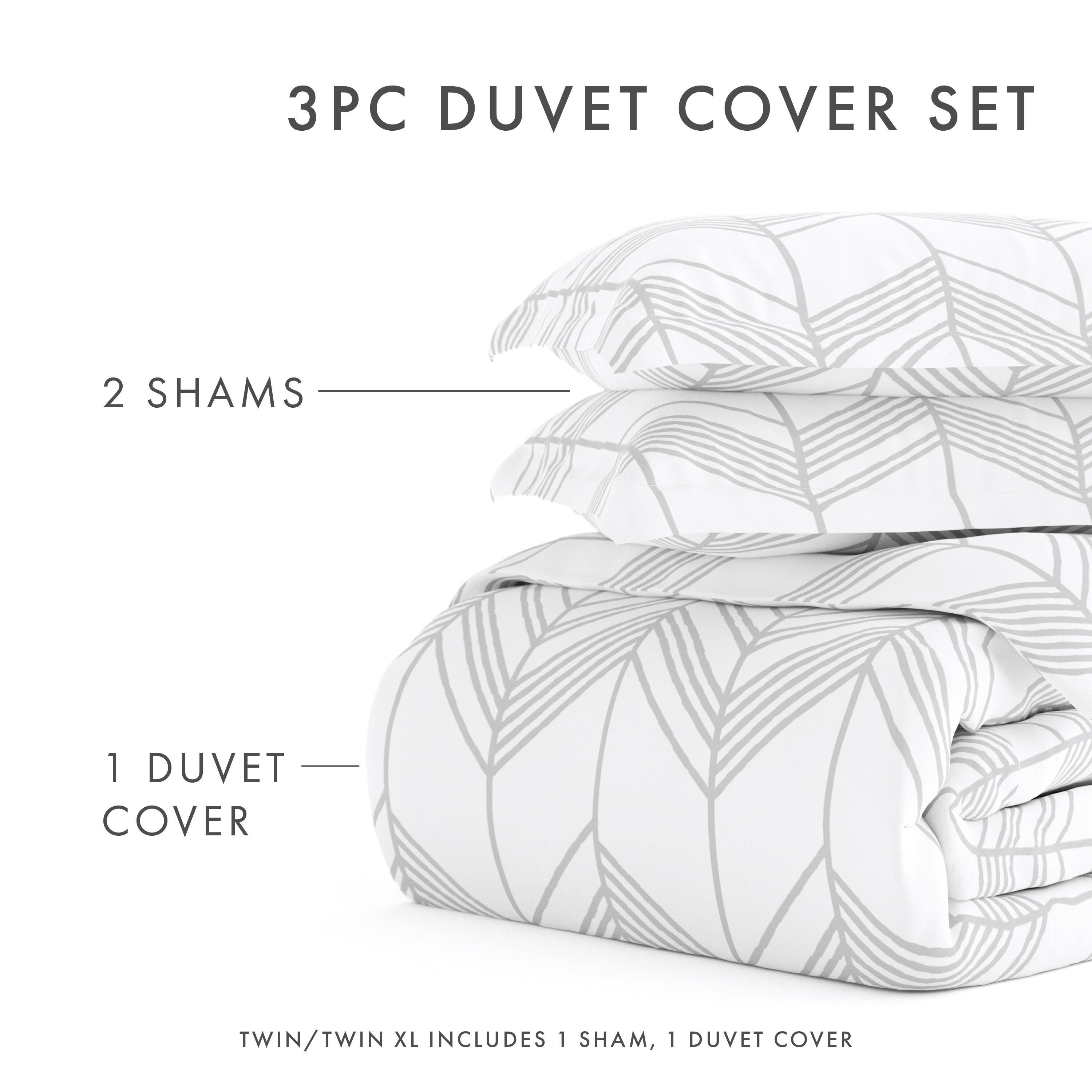 Chevron 3-Piece Twin/Twin XL Duvet Cover Set, Light Gray, large