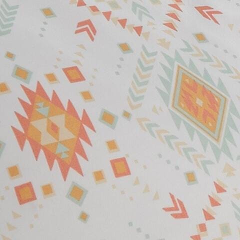 Aztec Patterned 3-Piece Twin/Twin XL Duvet Cover Set, Coral, large
