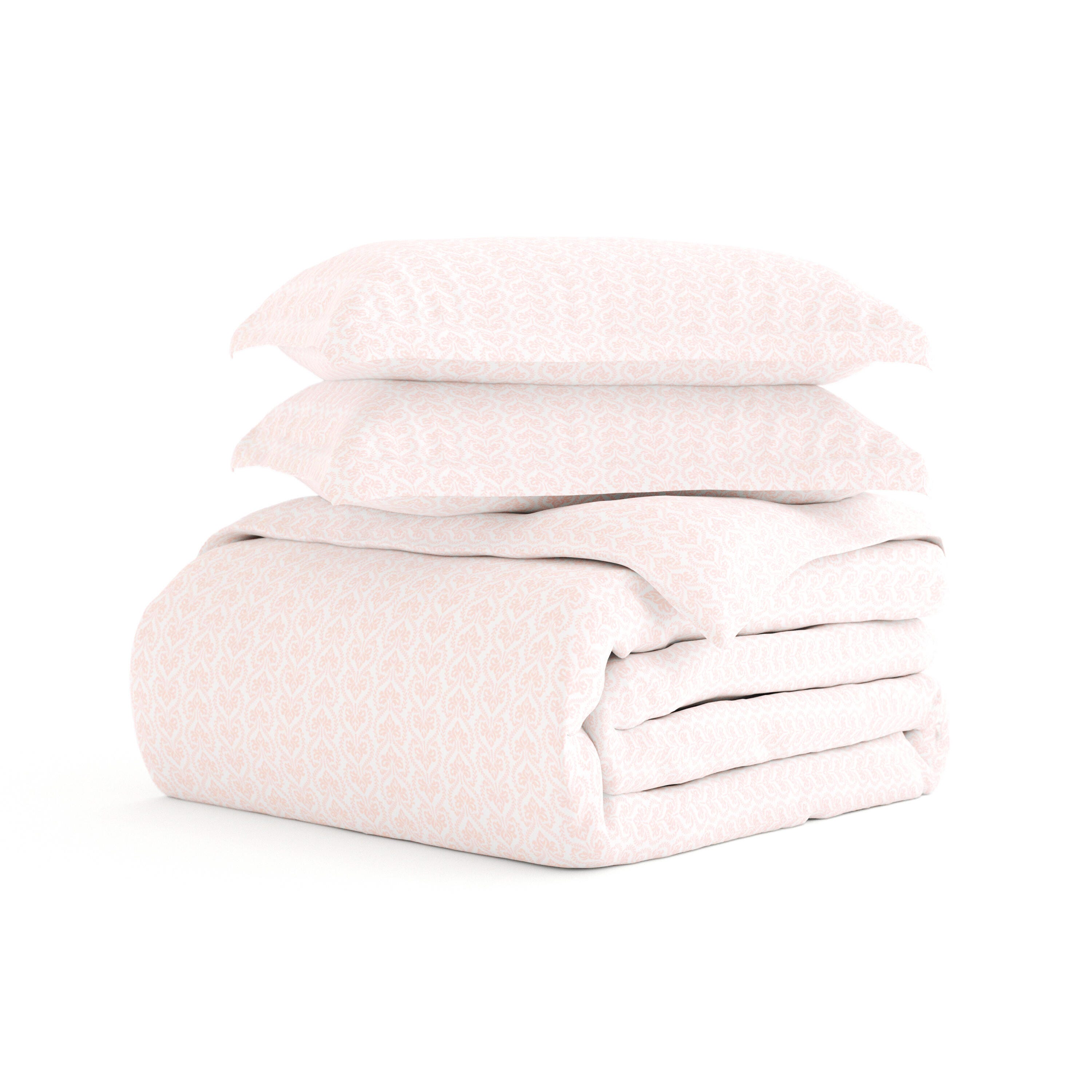 Microfiber 3-Piece Twin/Twin XL Duvet Cover Set, Pink, rollover