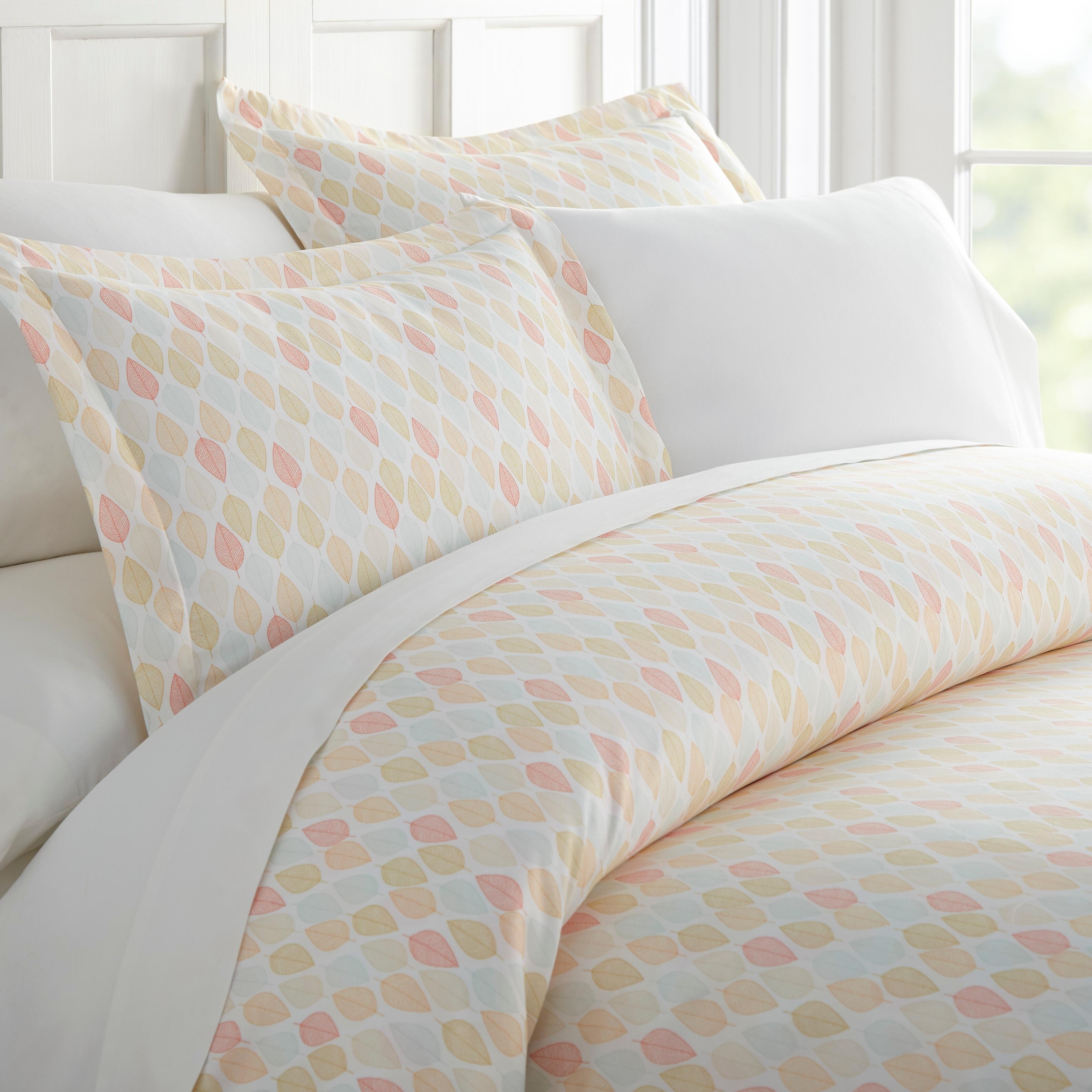 Foliage Patterned 3-Piece King/California King Duvet Cover Set, Yellow, rollover