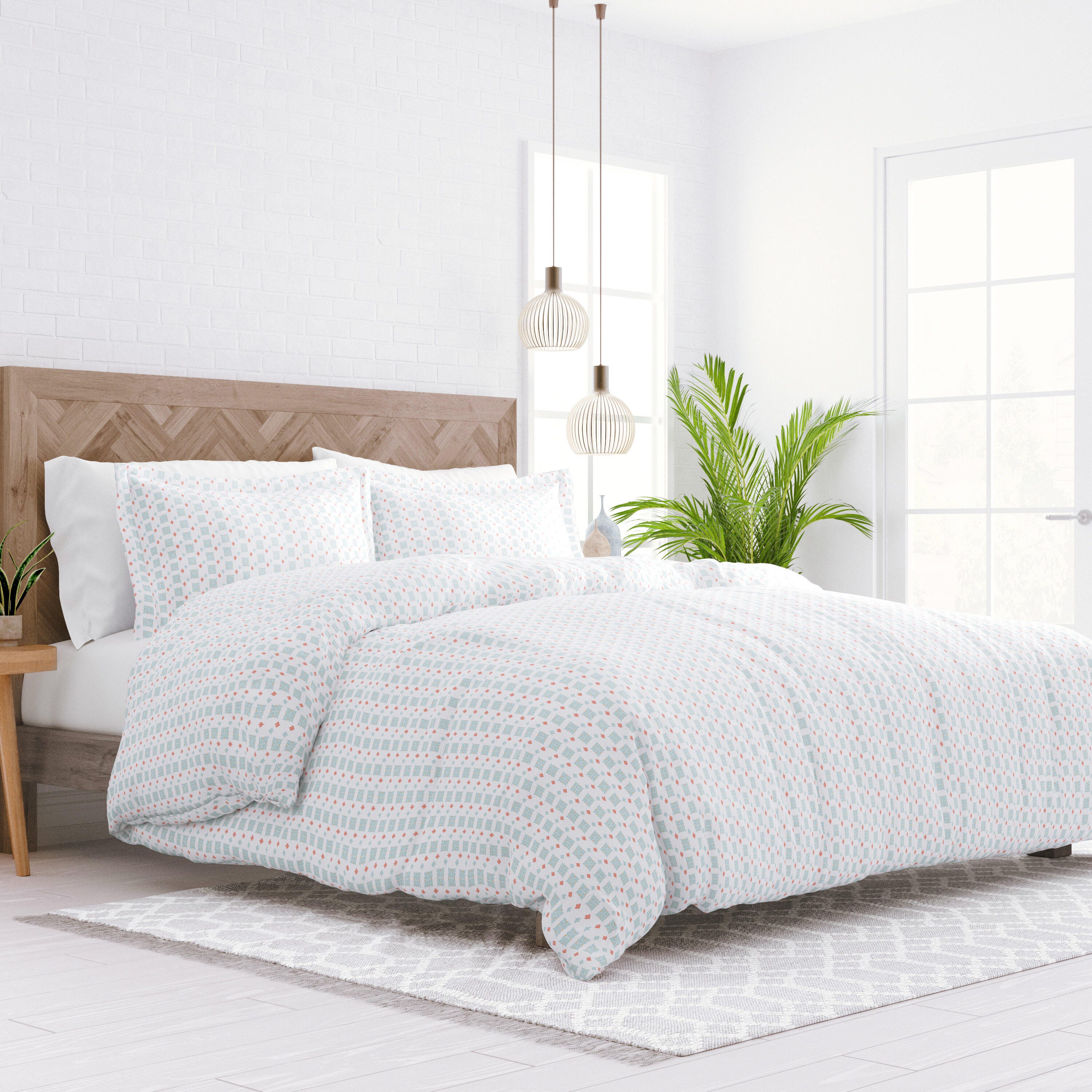Microfiber 3-Piece Twin/Twin XL Duvet Cover Set, Aqua, large