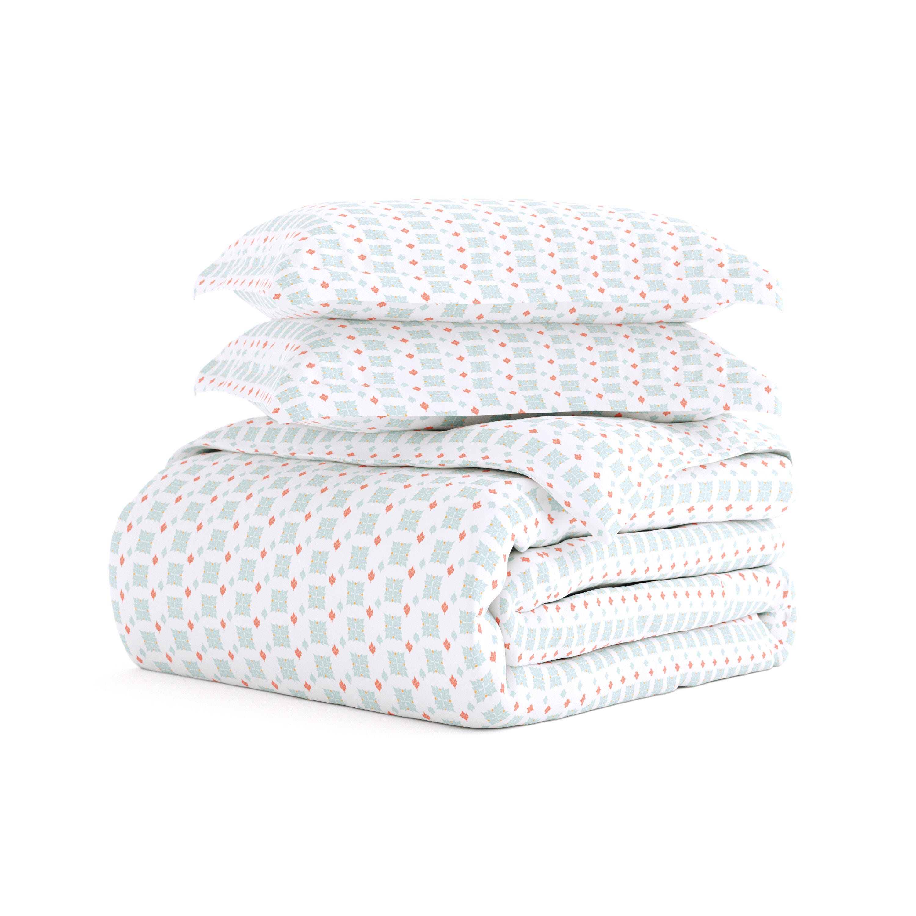 Microfiber 3-Piece King/California King Duvet Cover Set, Aqua, rollover