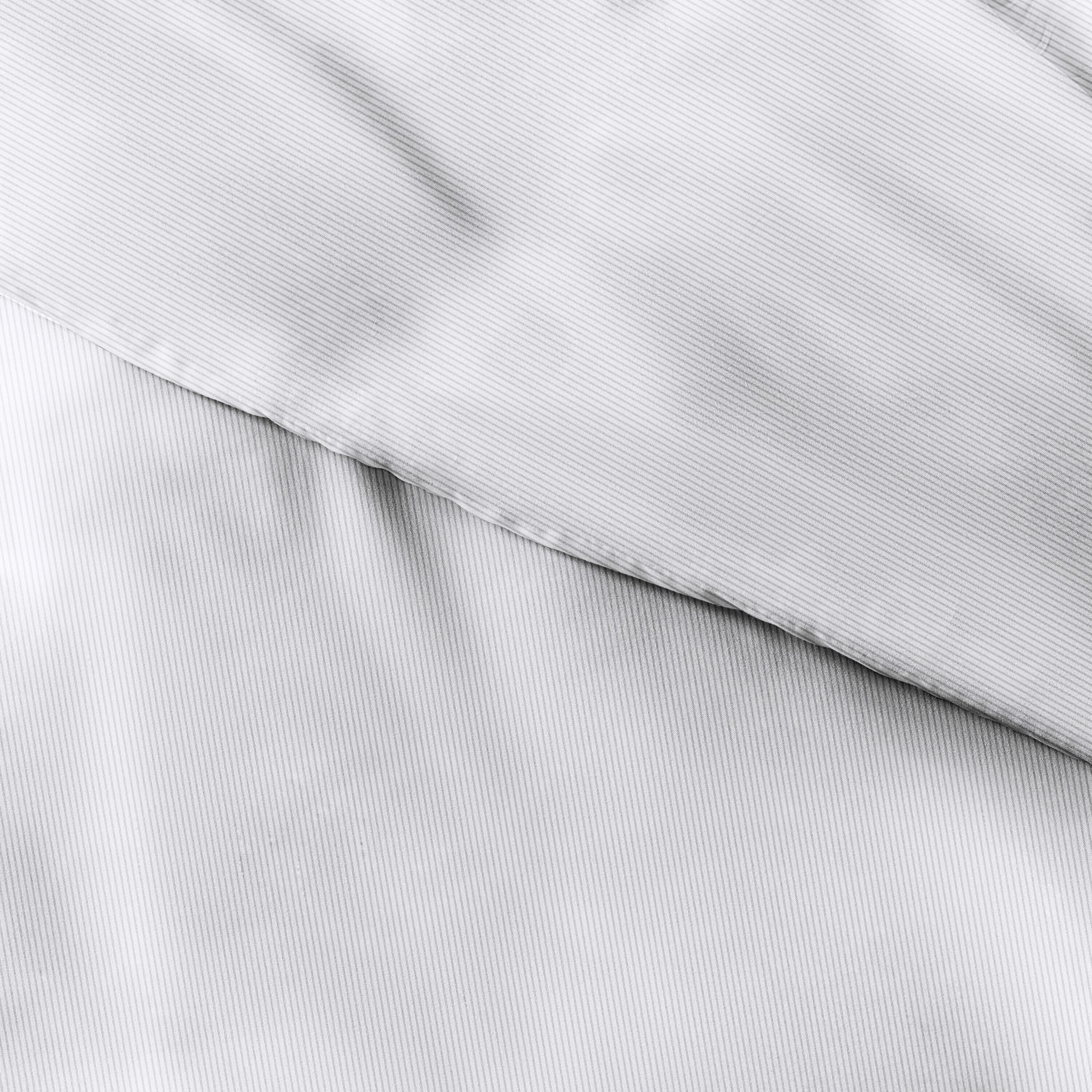 Pinstriped 3-Piece Twin/Twin XL Duvet Cover Set, Light Gray, rollover