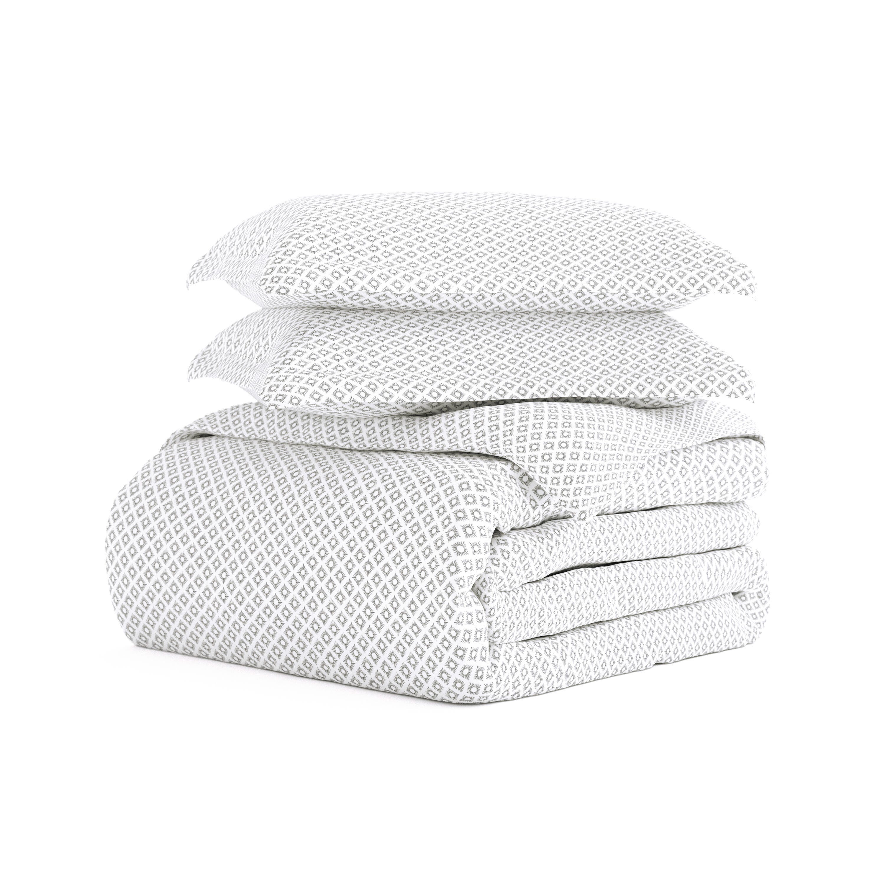 Microfiber 3-Piece Full/Queen Duvet Cover Set, Gray, large