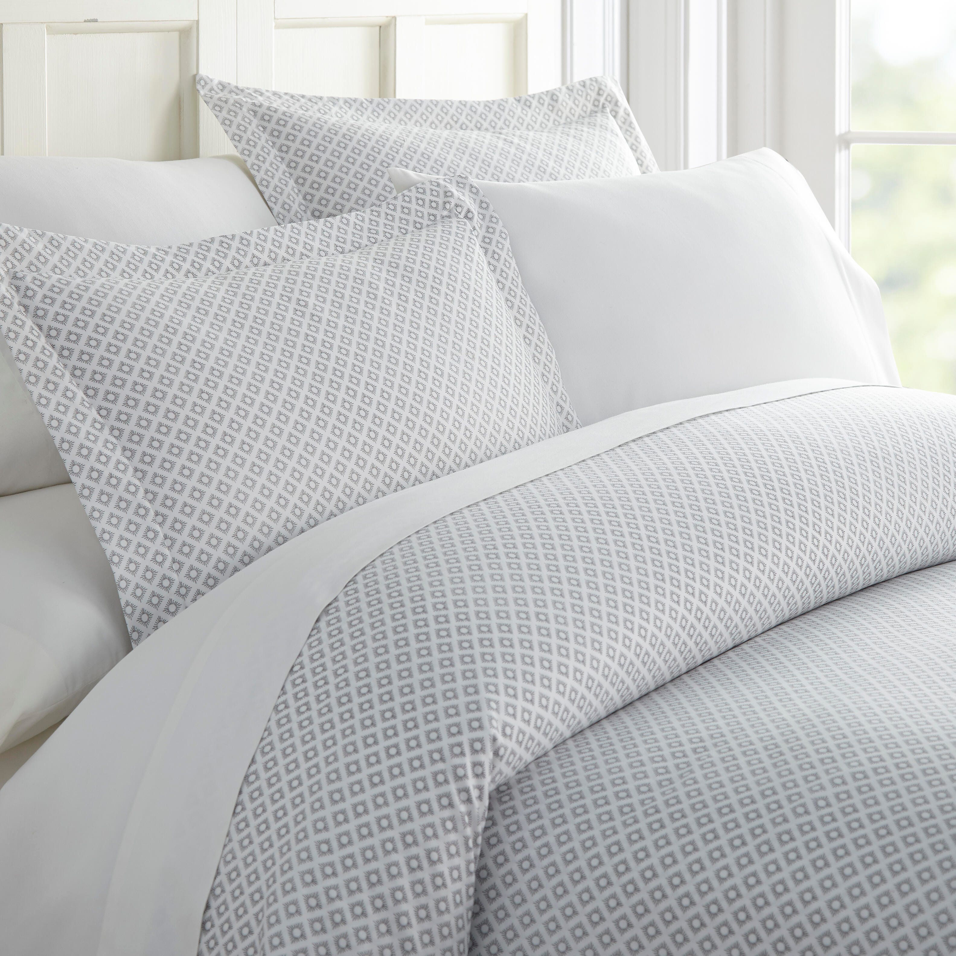 Microfiber 3-Piece King/California King Duvet Cover Set, Gray, large