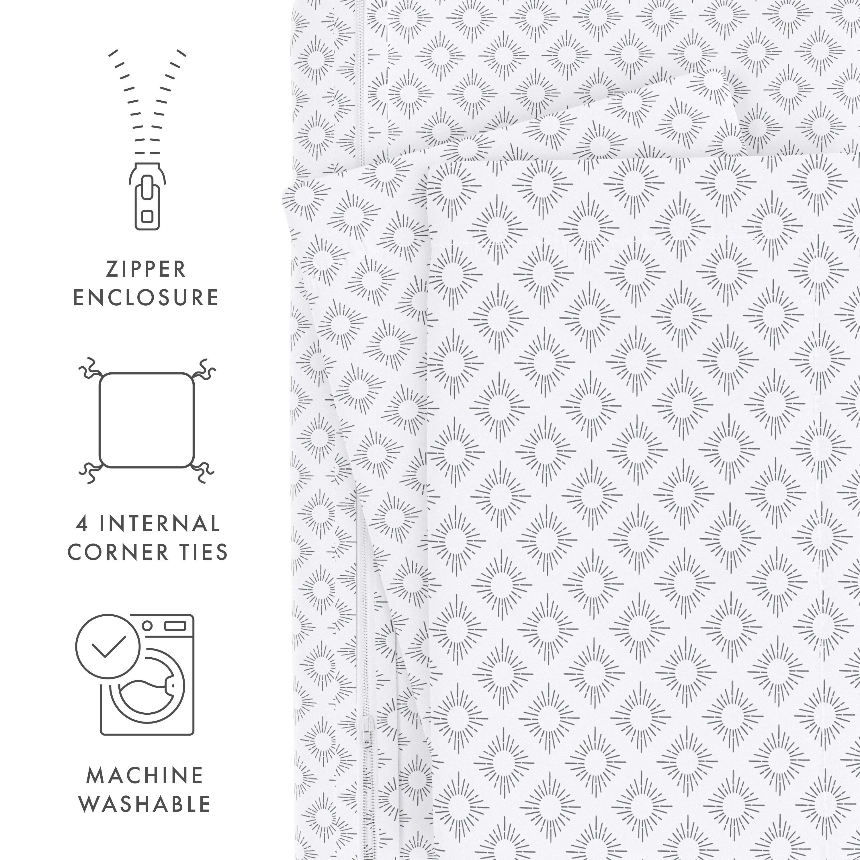 Microfiber 3-Piece King/California King Duvet Cover Set, Gray, large