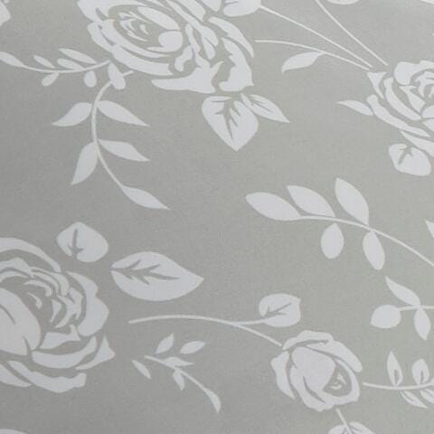 Rose Patterned 3-Piece King/California King Duvet Cover Set, Light Gray, large