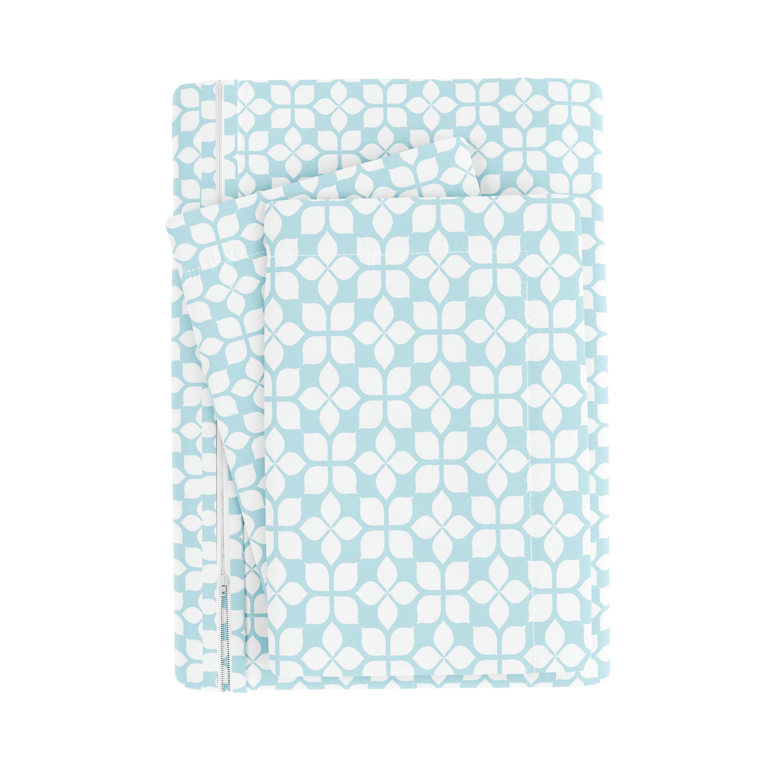 Starlight Patterned 3-Piece / Duvet Cover Set, Aqua, large