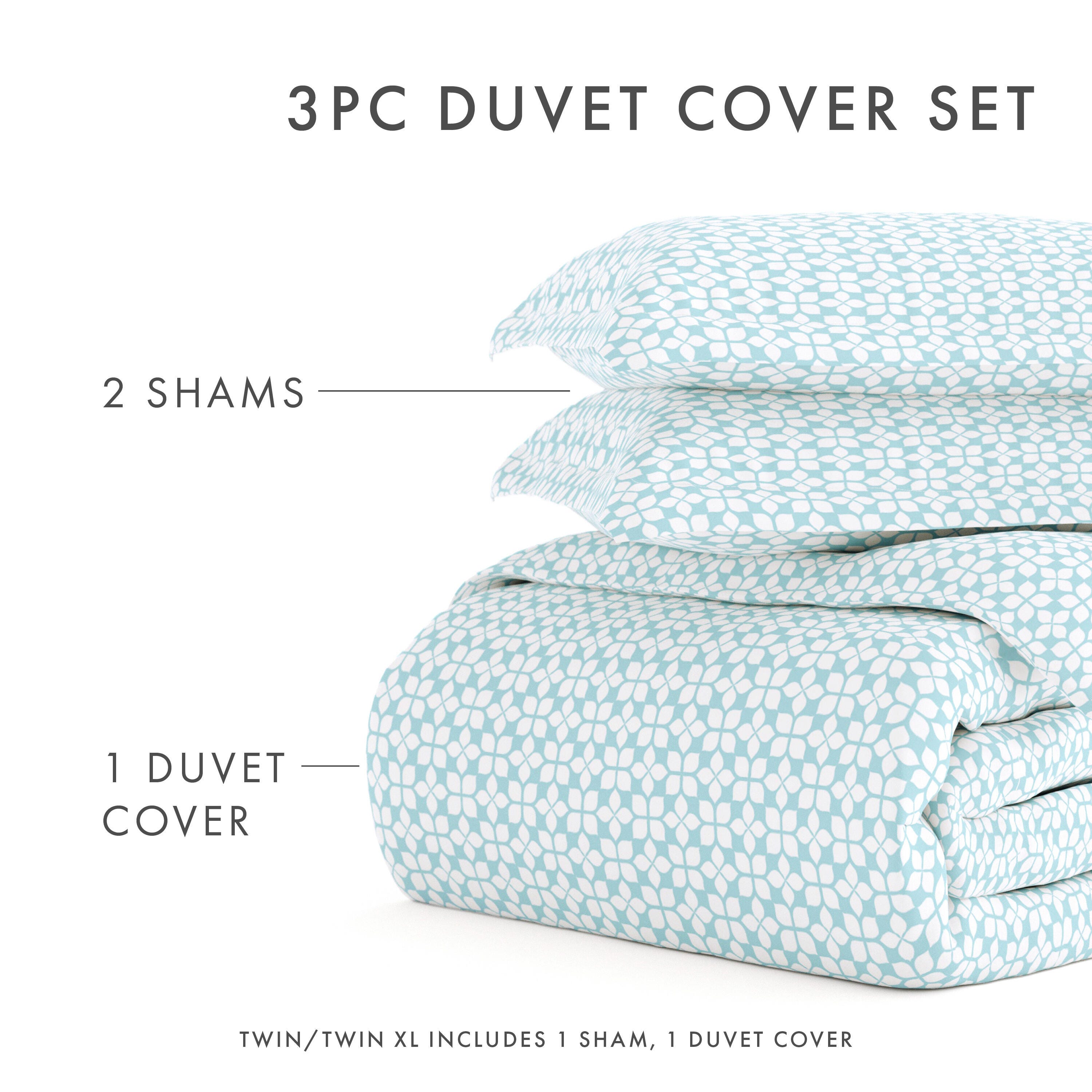 Starlight Patterned 3-Piece / Duvet Cover Set, Aqua, large