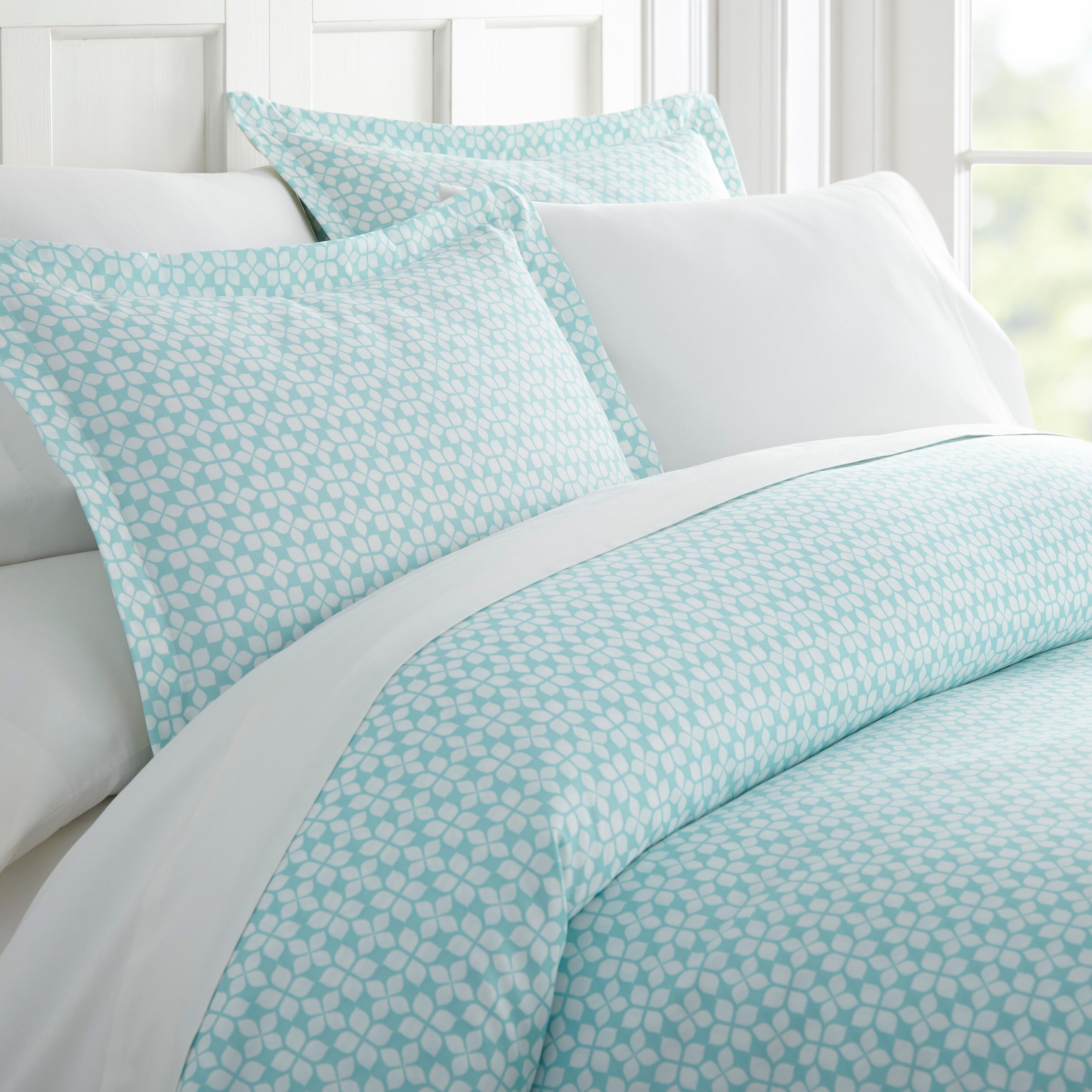 Starlight Patterned 3-Piece King/California King Duvet Cover Set, Aqua, large