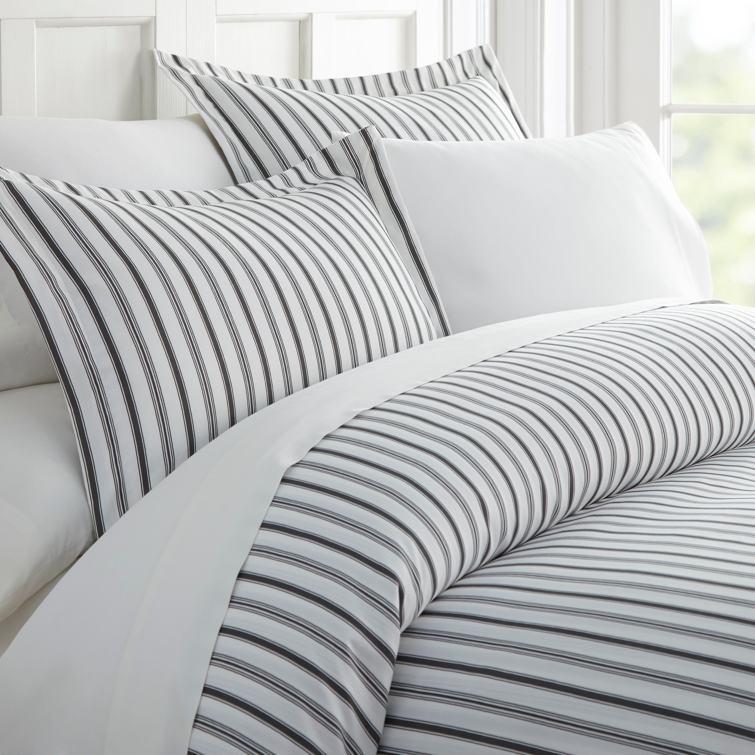 Microfiber 3-Piece Full/Queen Duvet Cover Set, Gray, large