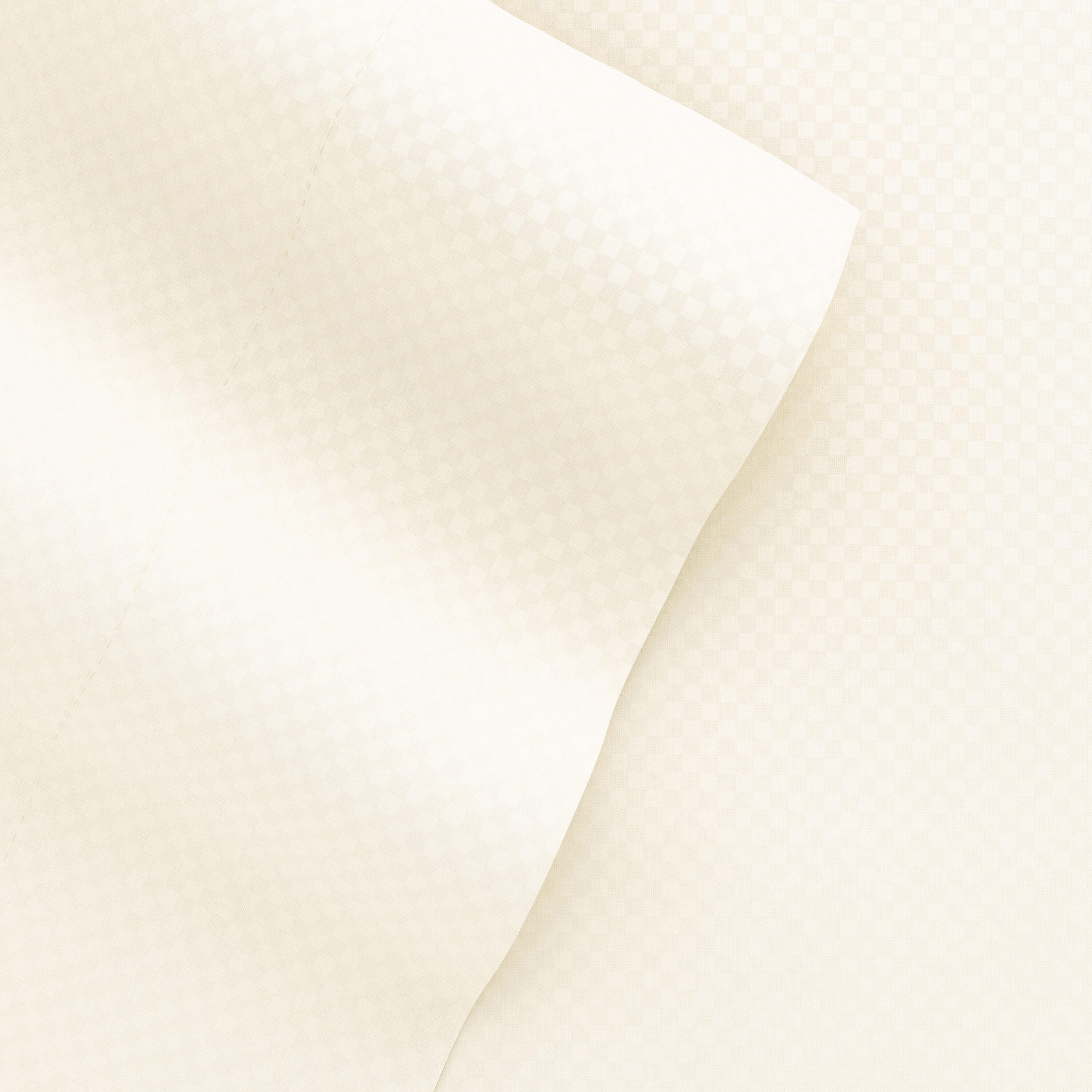 Checkered Embossed 4-Piece Full Sheet Set, Ivory, large