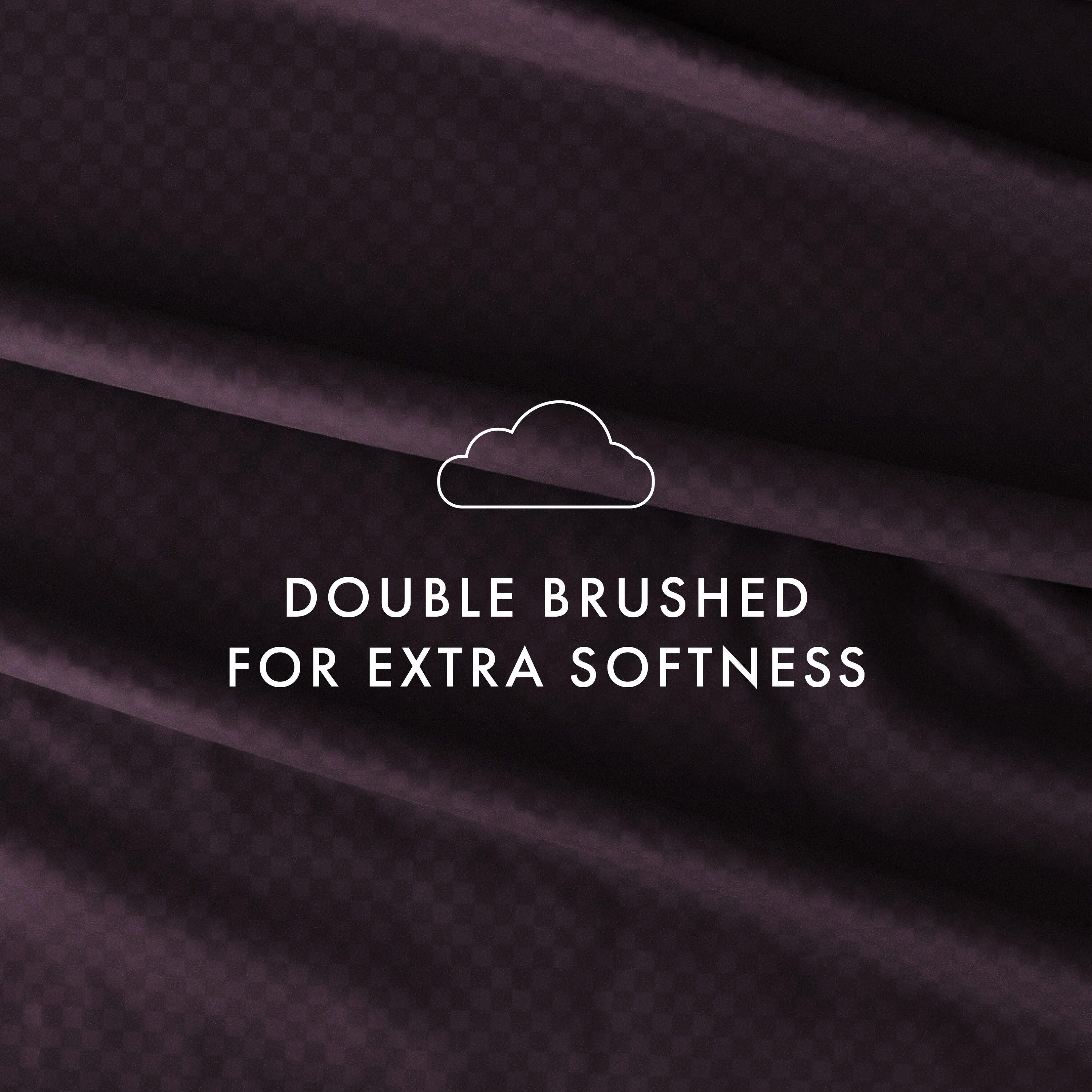 Checkered Embossed 4-Piece Queen Sheet Set, Purple, large