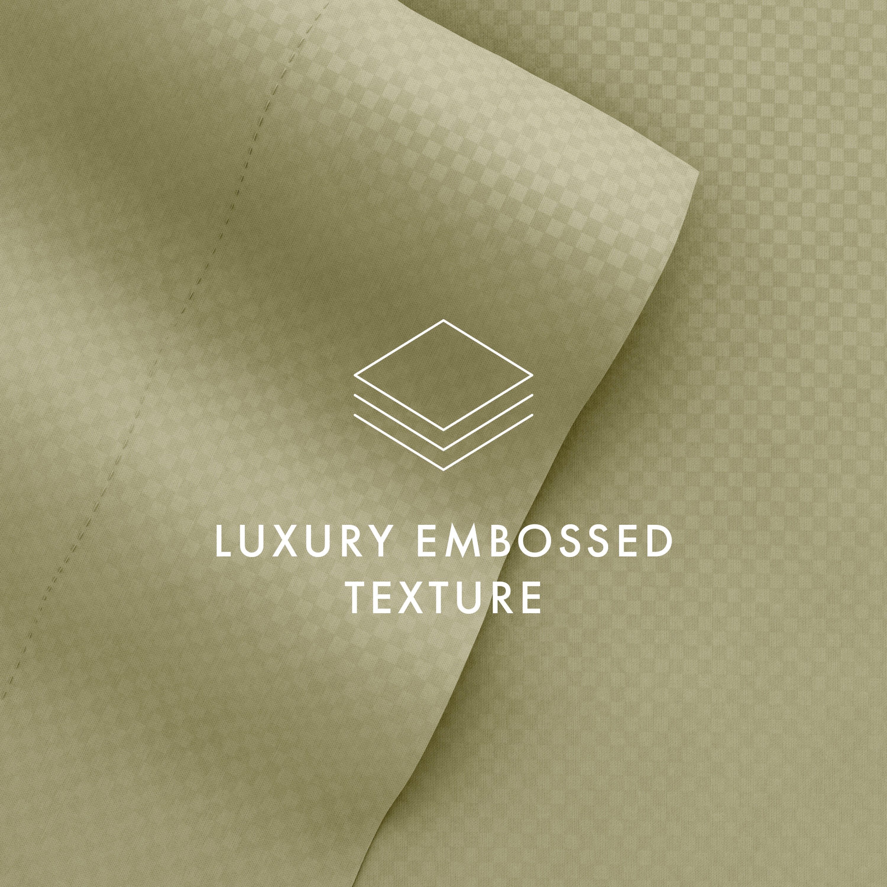 Checkered Embossed 4-Piece Queen Sheet Set, Sage, large