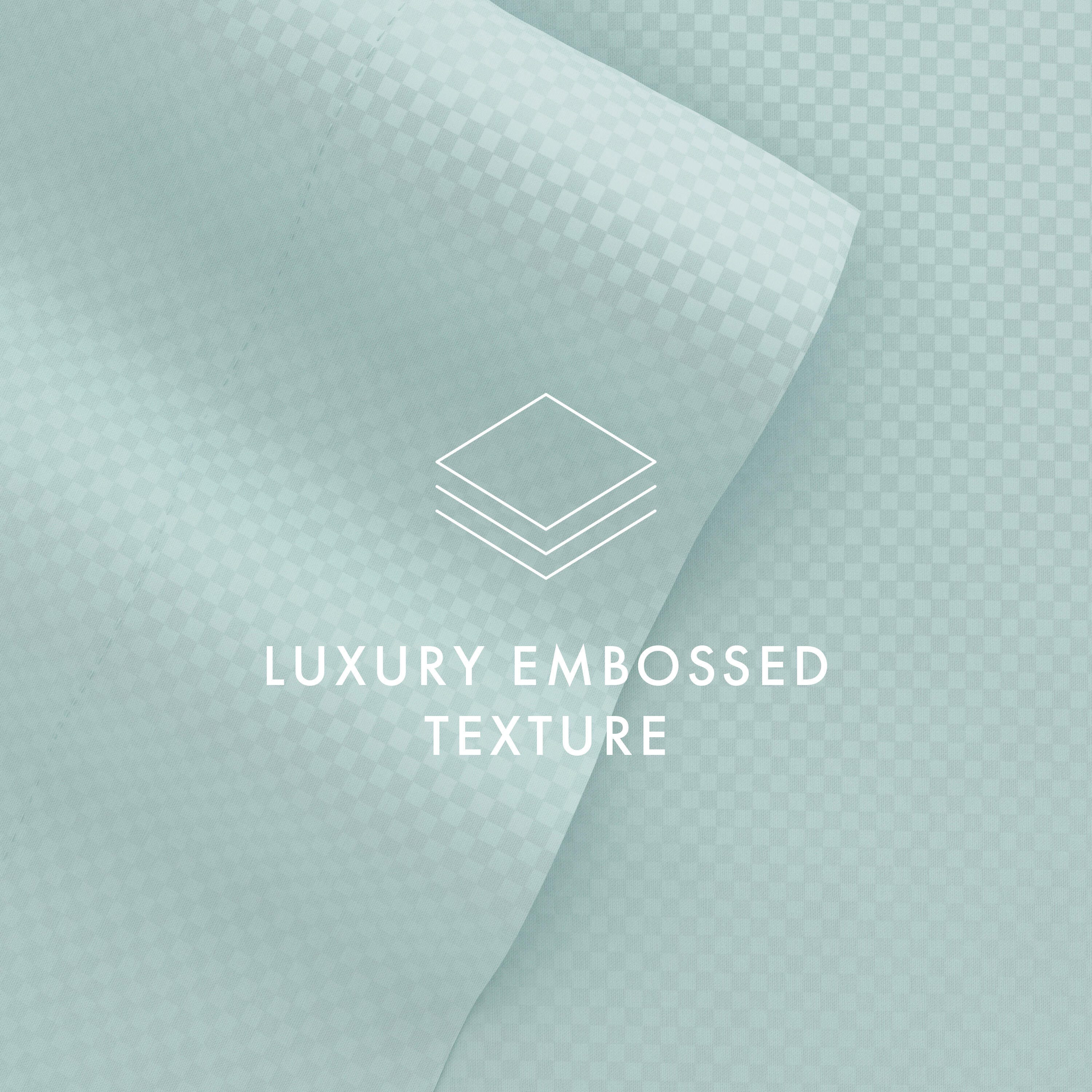 Checkered Embossed 4-Piece Twin Sheet Set, Aqua, large