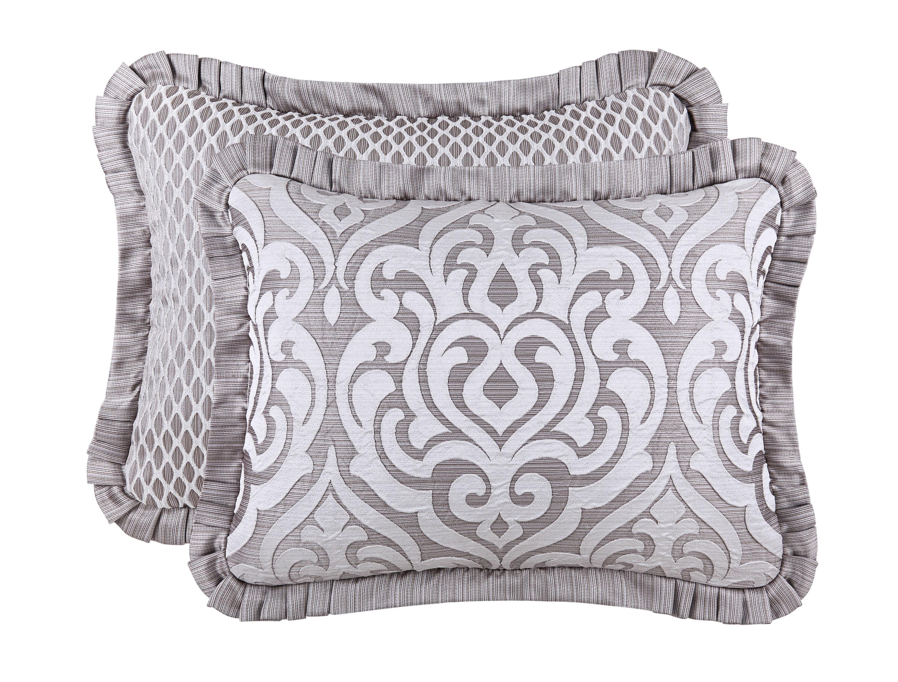 J.Queen New York Luxembourg Silver 4 Piece Piece Comforter Set, Silver, rollover
