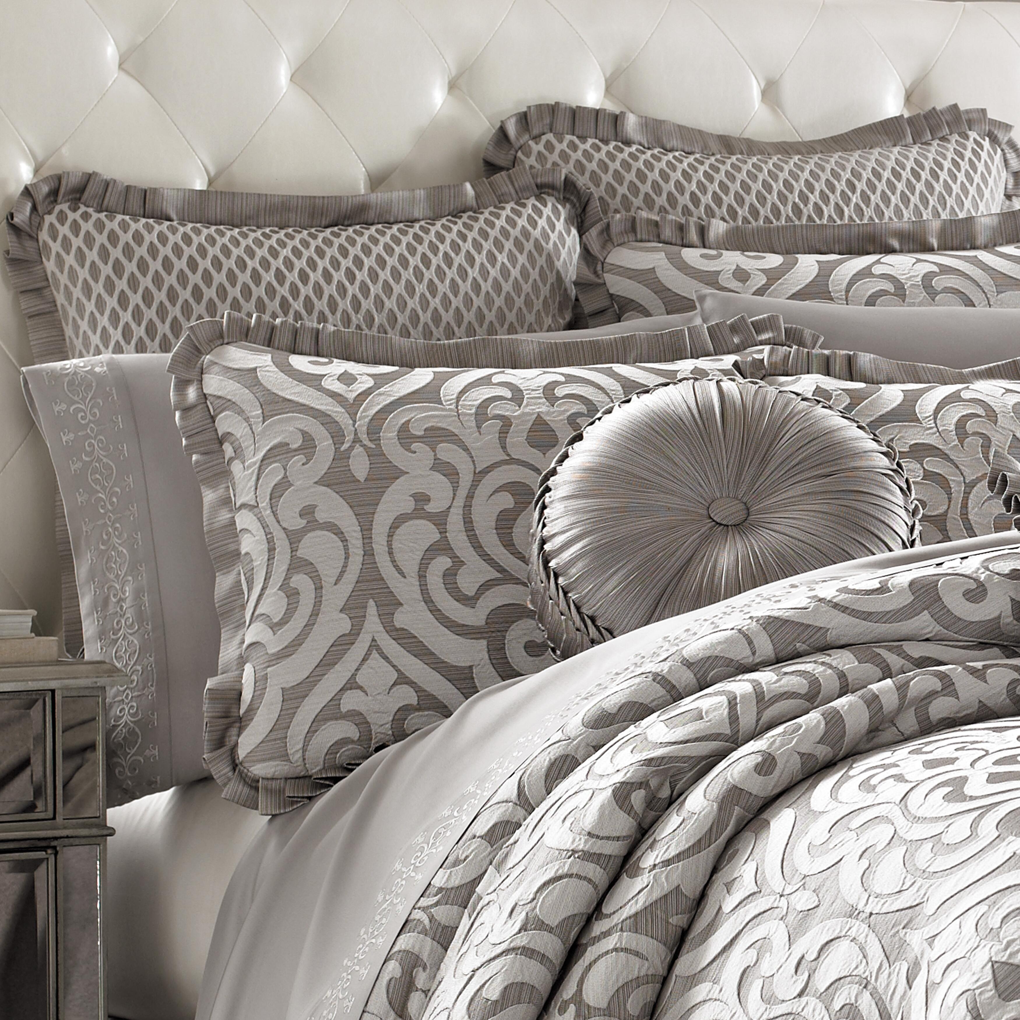 J.Queen New York Luxembourg Silver 4 Piece Piece Comforter Set, Silver, large