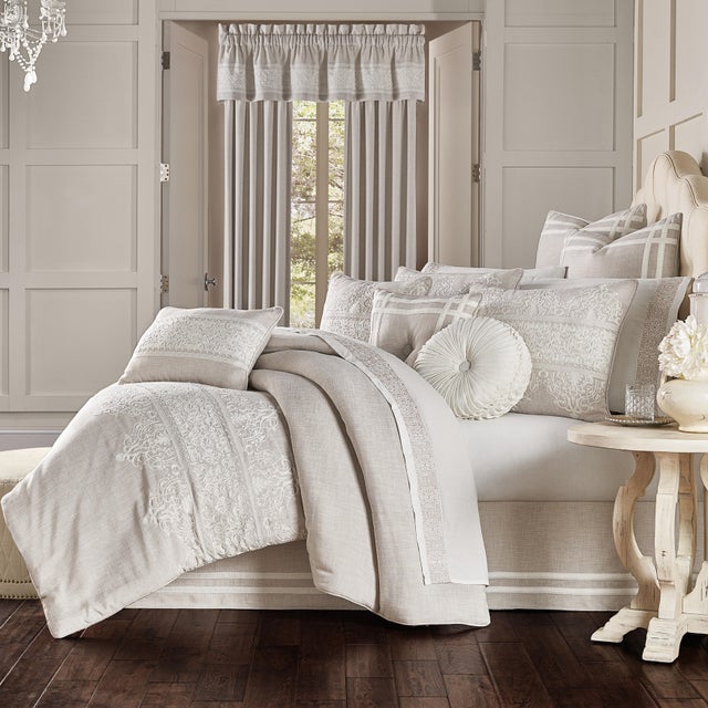 J. Queen New York Lauralynn King 4 Piece Comforter Set, Beige