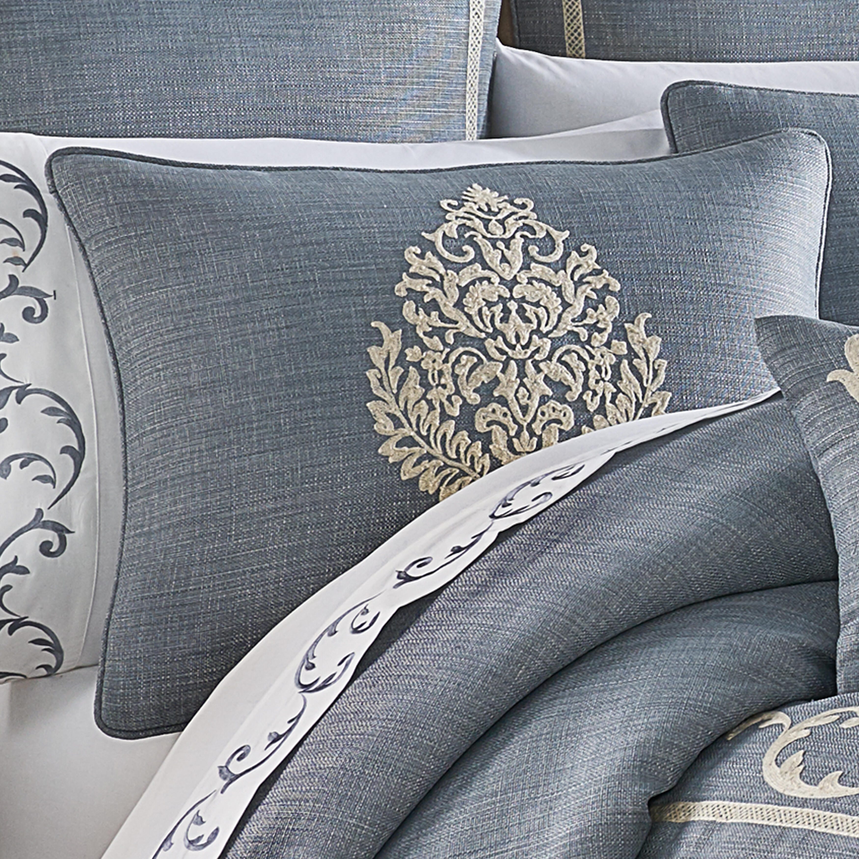 J.Queen New York Aurora 4 Piece Comforter Set, Blue, large