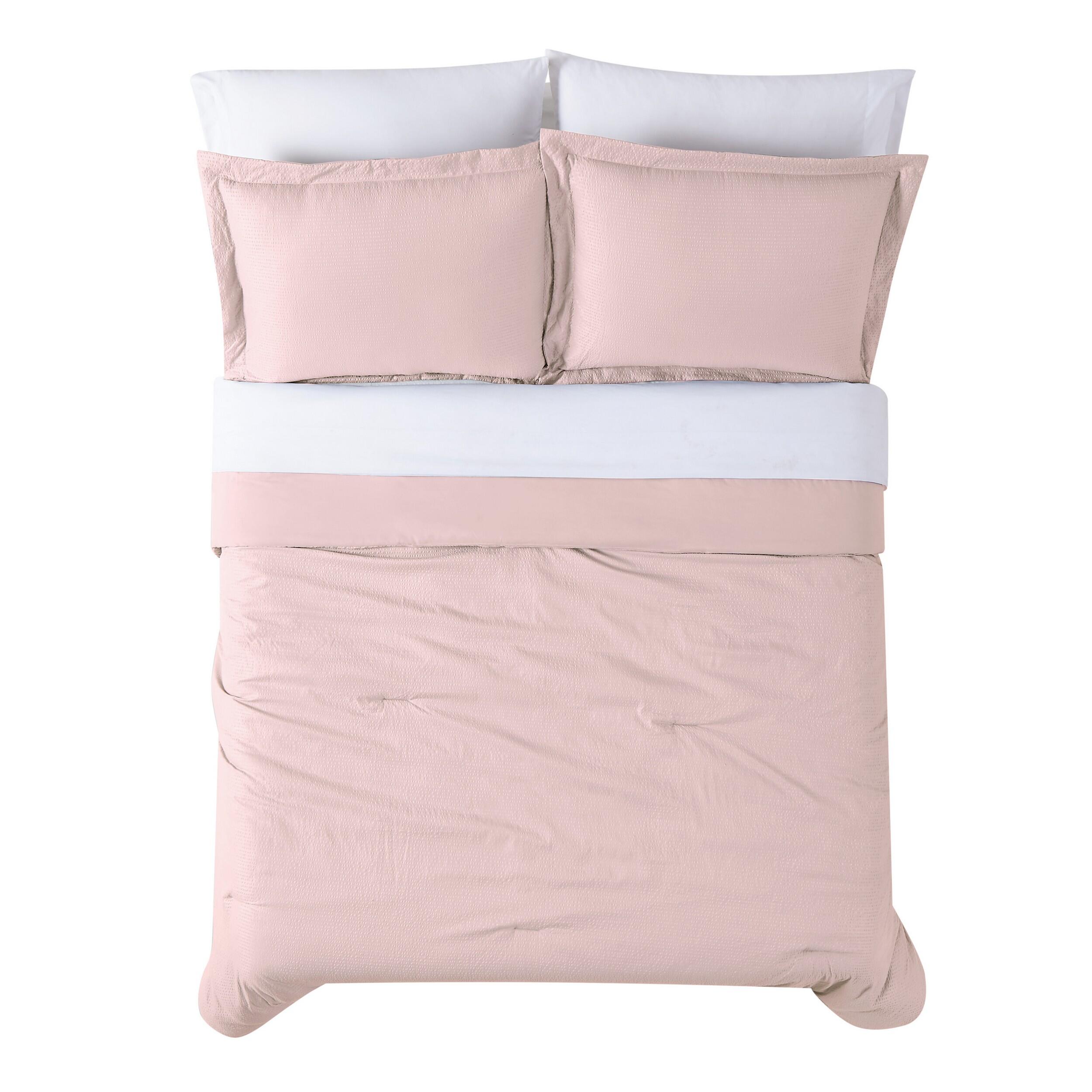 Truly Calm Antimicrobial 5 Piece Twin XL Bed in a Bag, Blush/White, large