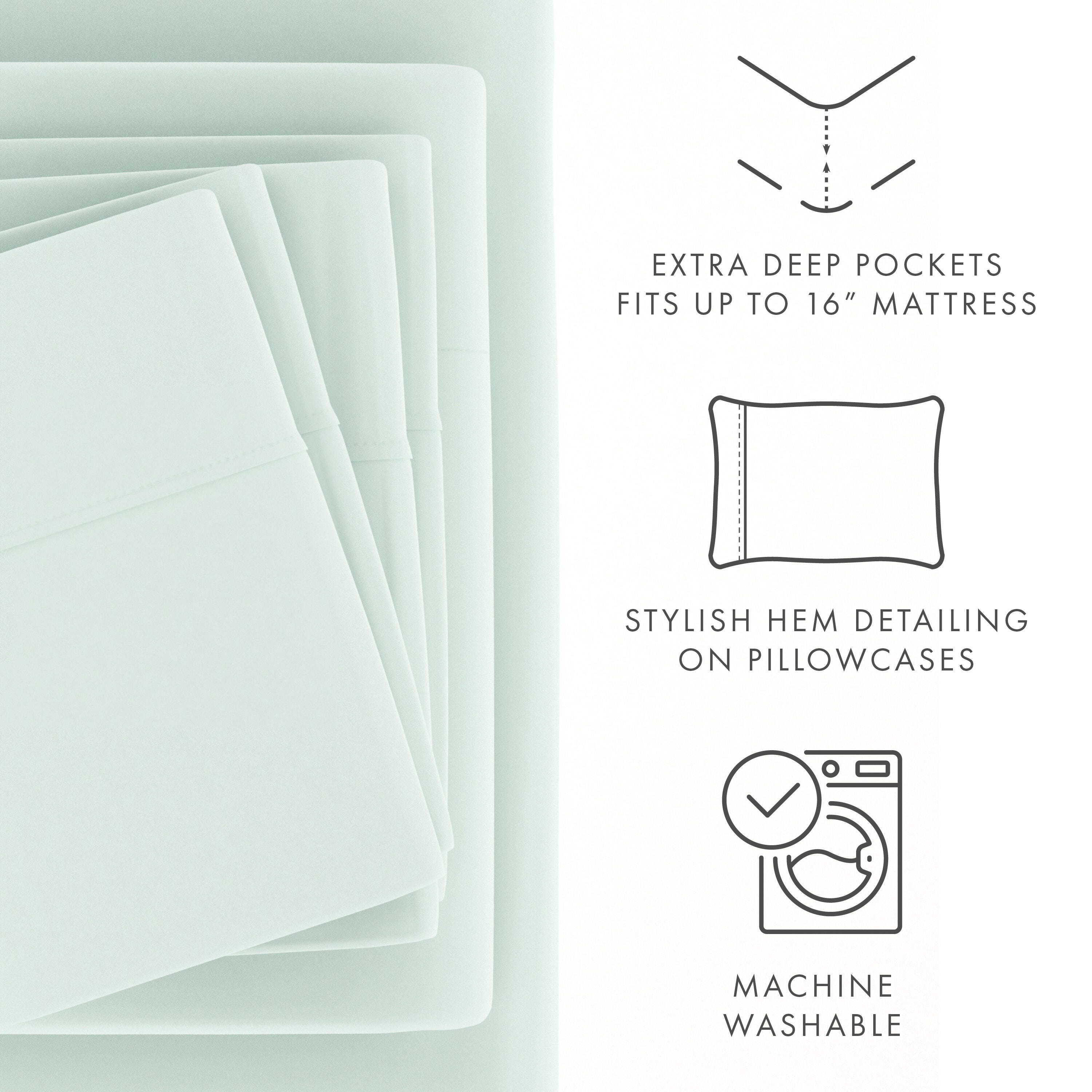 Home Collection Luxury Ultra Soft 6-Piece Full Bed Sheet Set, Mint, large