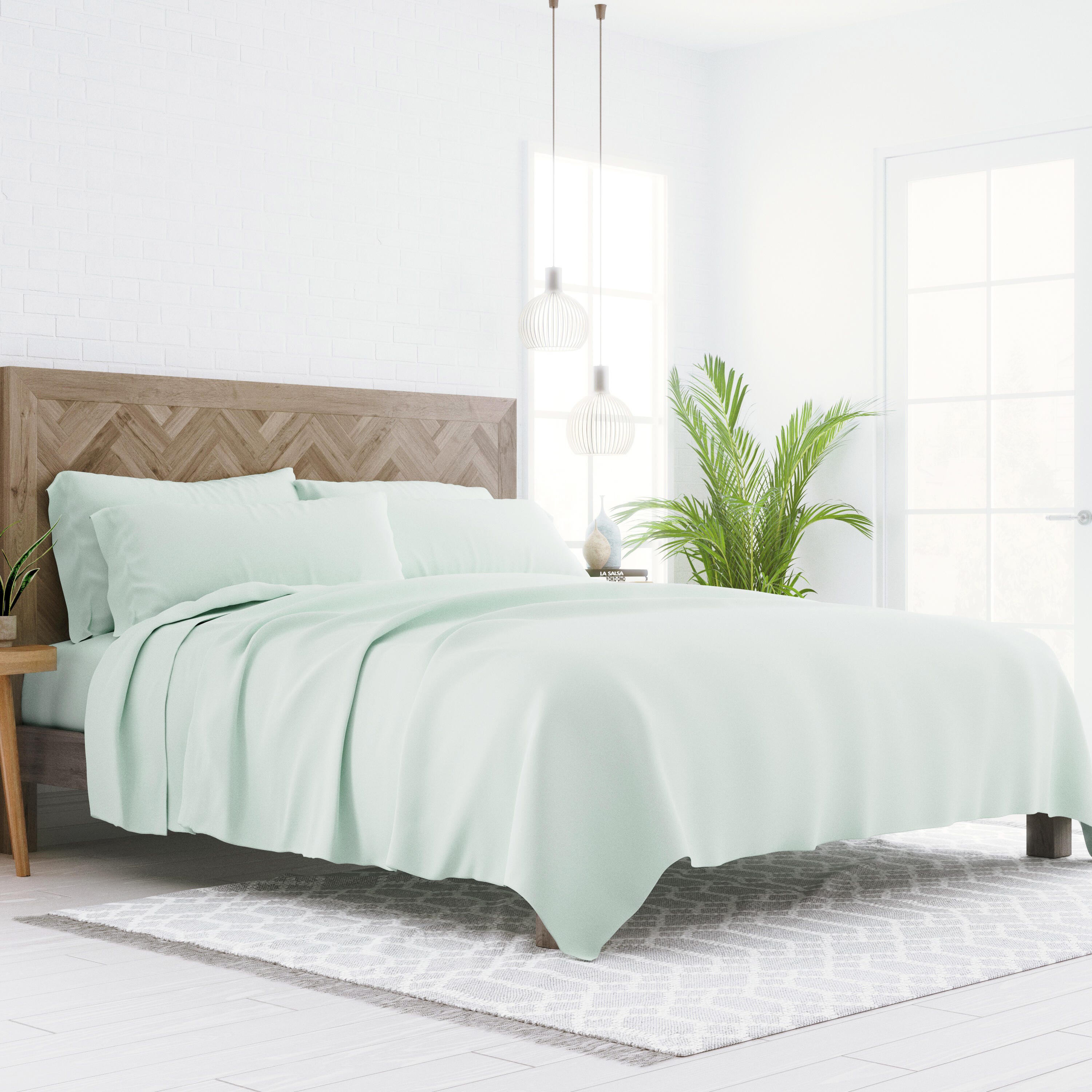 Home Collection Luxury Ultra Soft 4-Piece Twin XL Bed Sheet Set, Mint, large