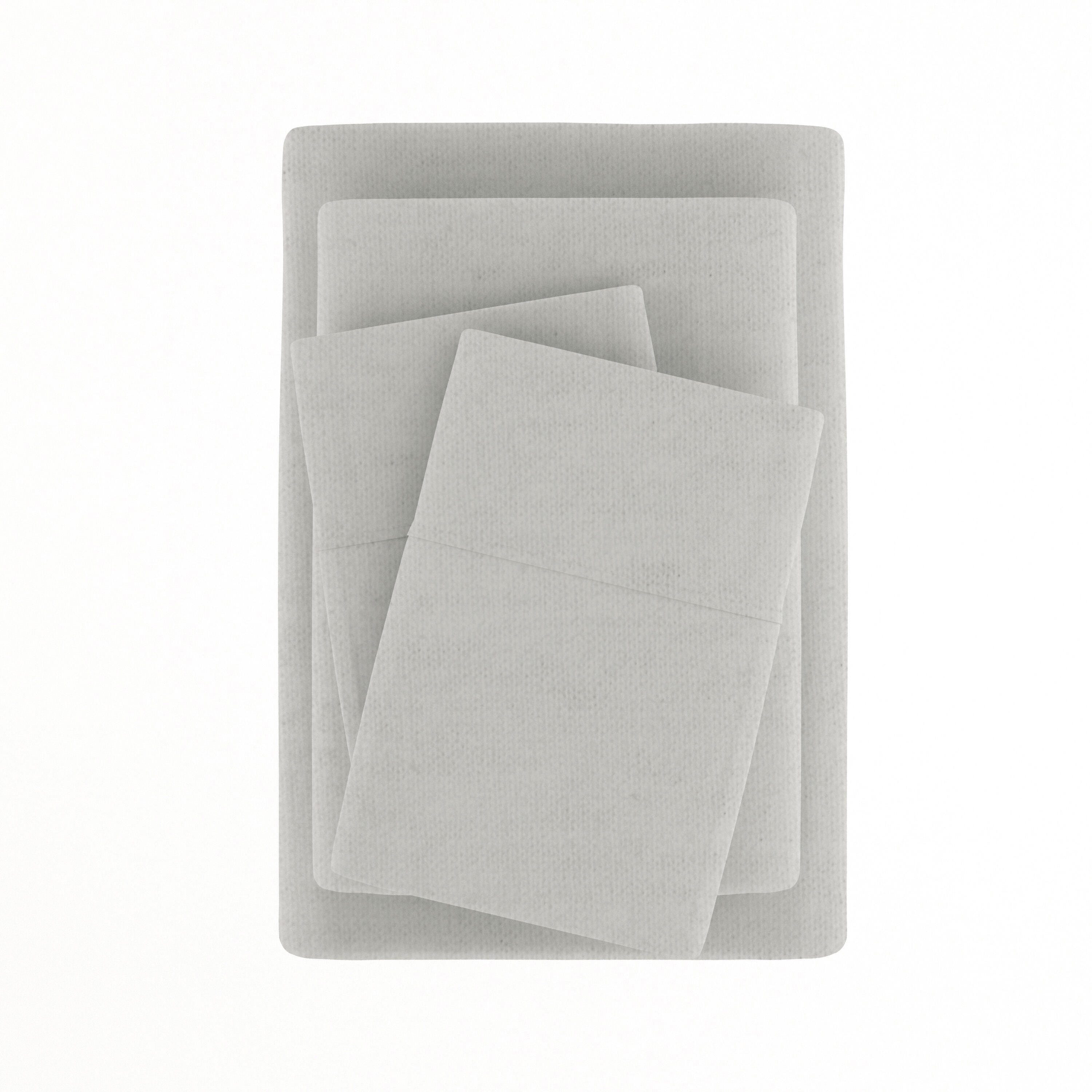 Home Collection Premium 4-Piece Ultra Soft Flannel King Bed Sheet Set, Ash Gray, large