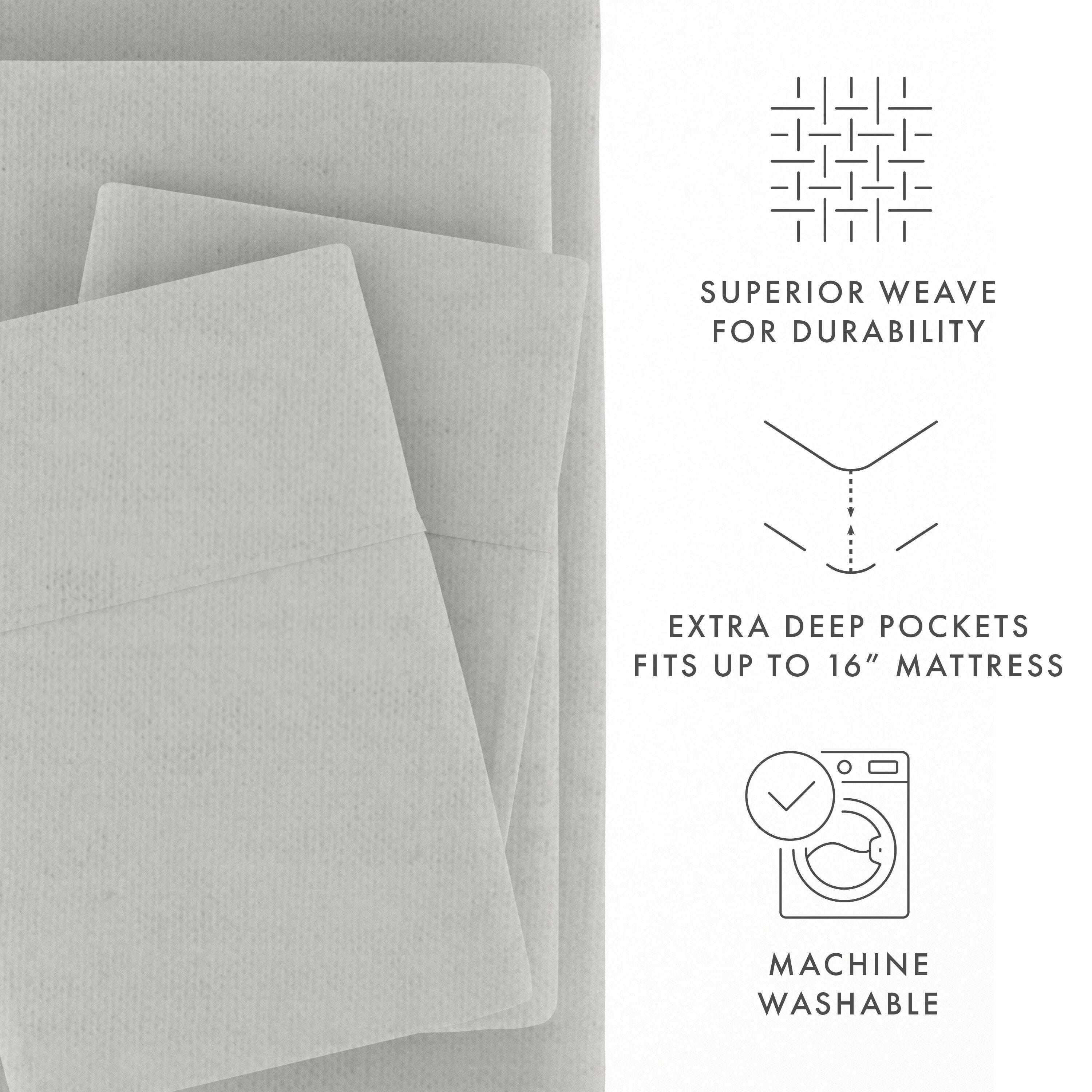 Home Collection Premium 4-Piece Ultra Soft Flannel Full Bed Sheet Set, Ash Gray, large