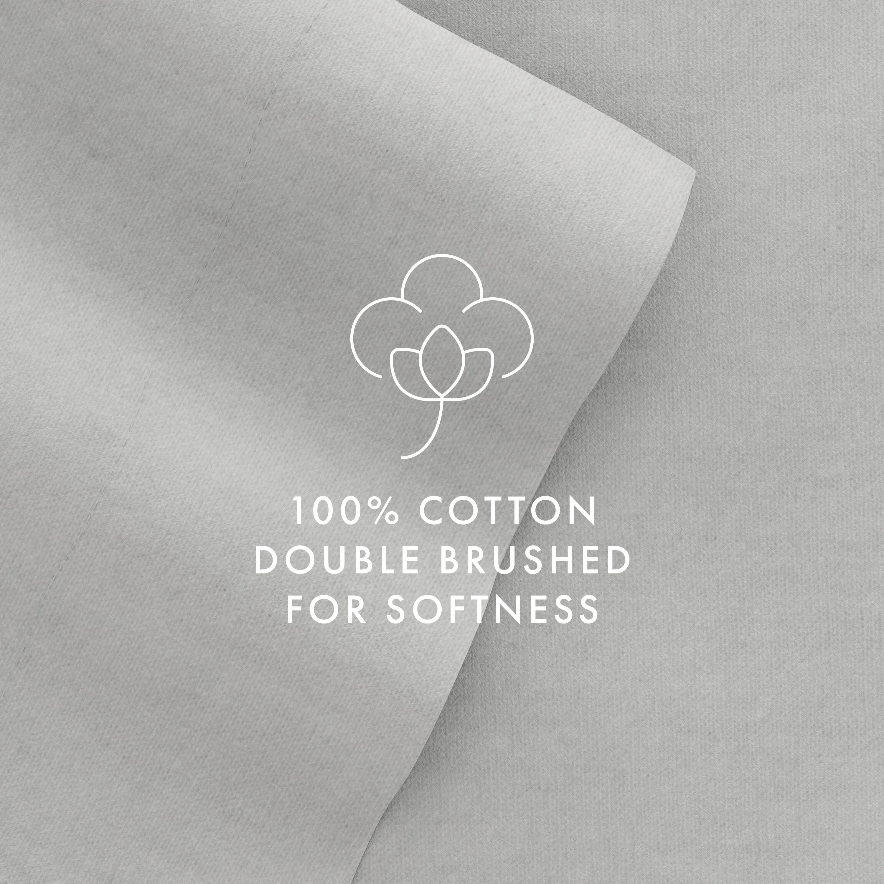 Home Collection Premium 4-Piece Ultra Soft Flannel Full Bed Sheet Set, Ash Gray, large