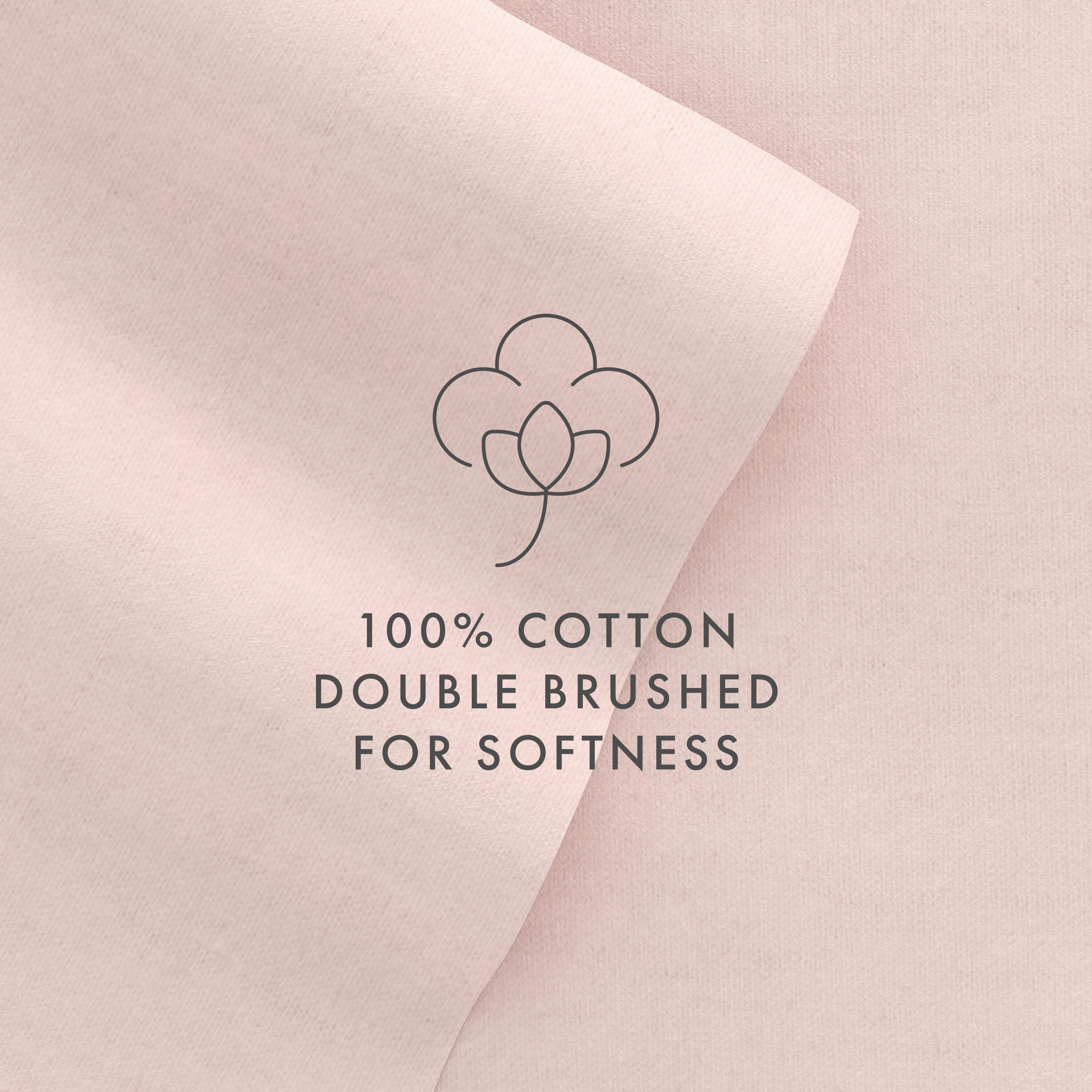Home Collection Premium 4-Piece Ultra Soft Flannel Full Bed Sheet Set, Blush, large