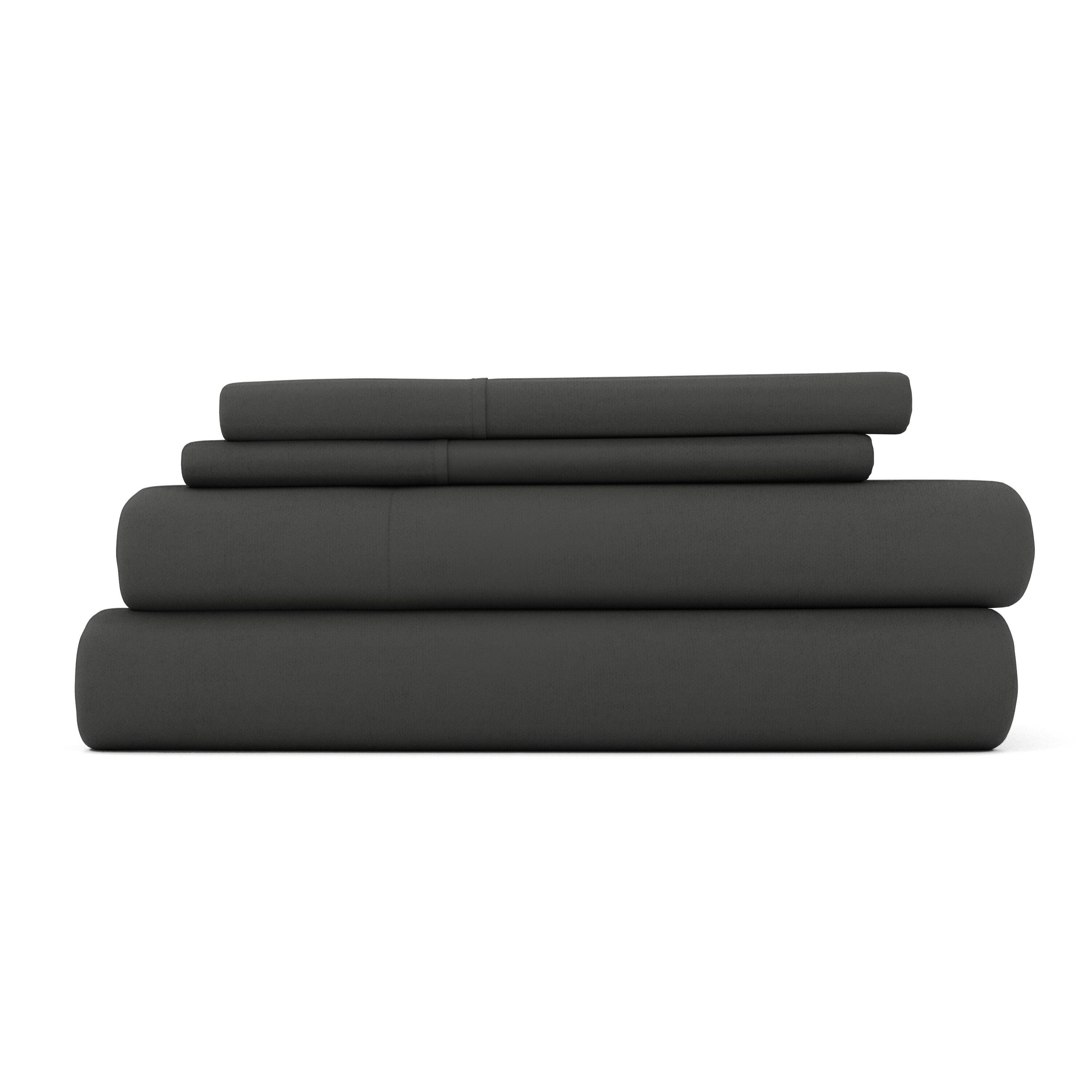 Home Collection Premium 4-Piece Ultra Soft Flannel Full Bed Sheet Set, Charcoal, large