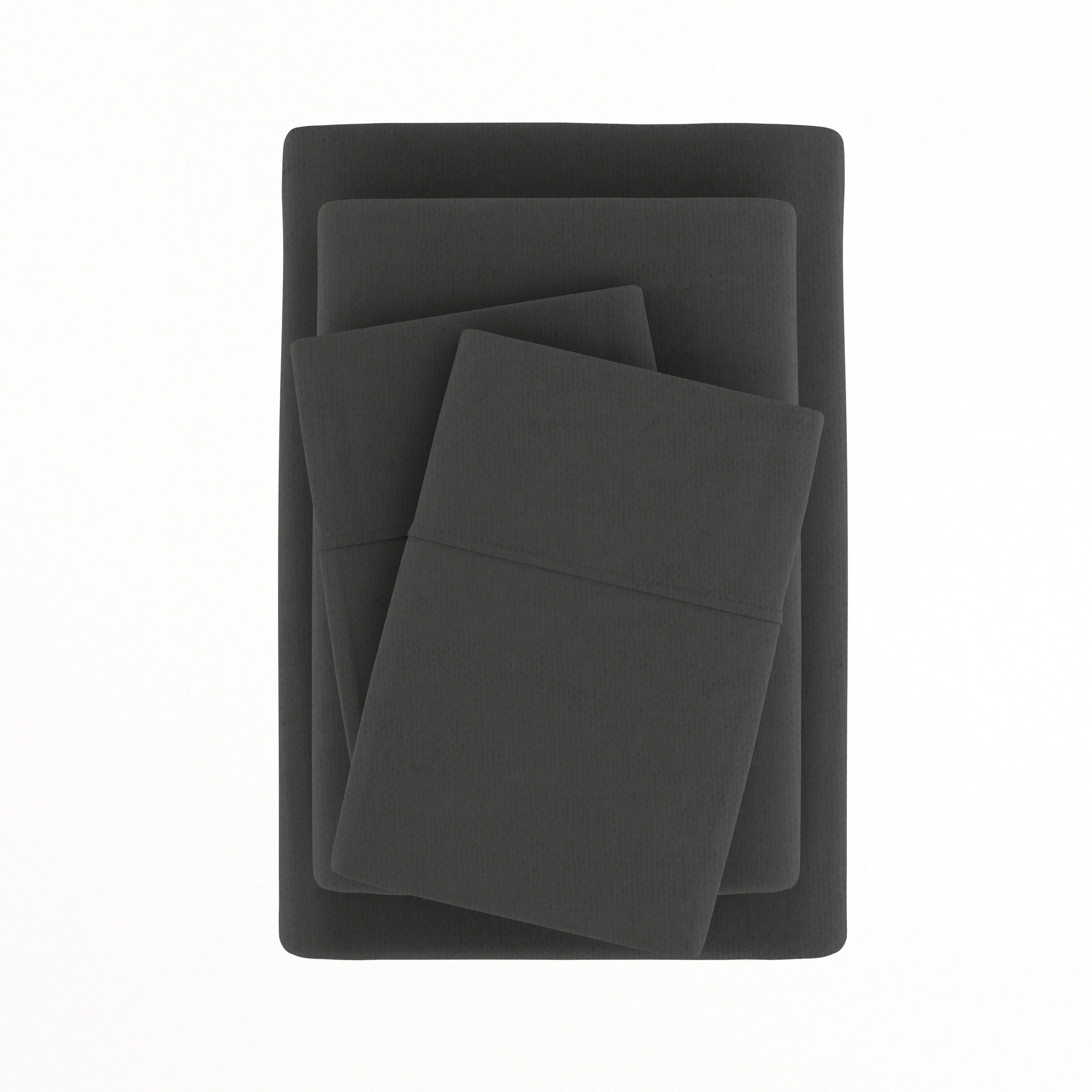Home Collection Premium 4-Piece Ultra Soft Flannel Full Bed Sheet Set, Charcoal, large