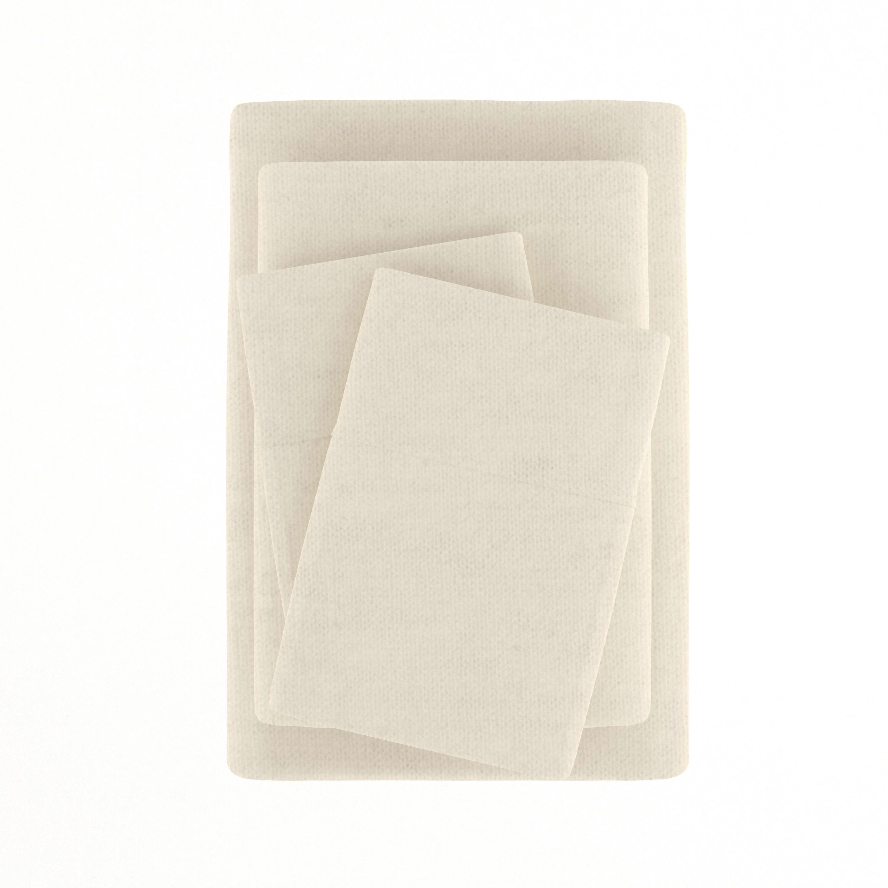 Home Collection Premium 4-Piece Ultra Soft Flannel Full Bed Sheet Set, Ivory, large