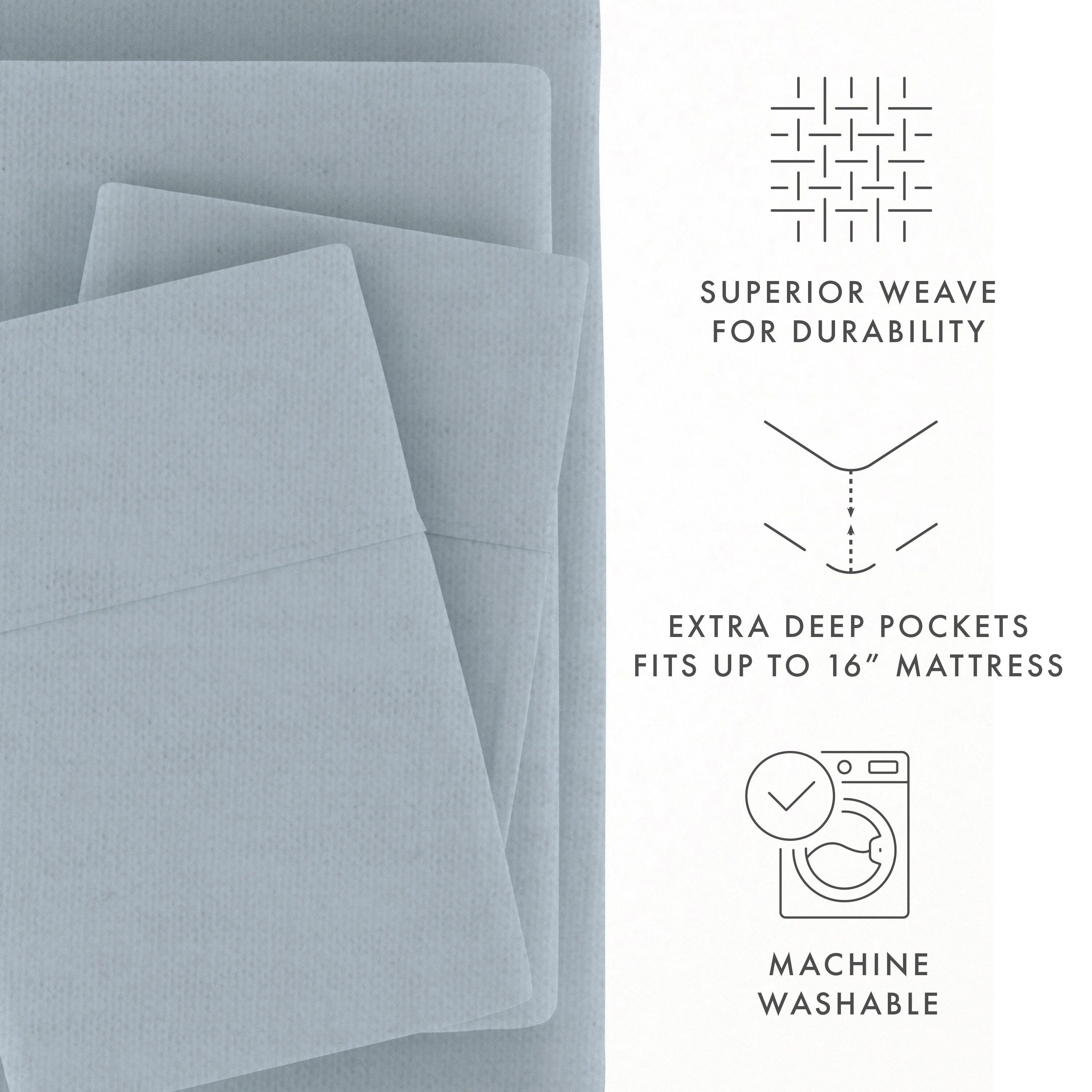 Home Collection Premium 4-Piece Ultra Soft Flannel King Bed Sheet Set, Light Navy, large