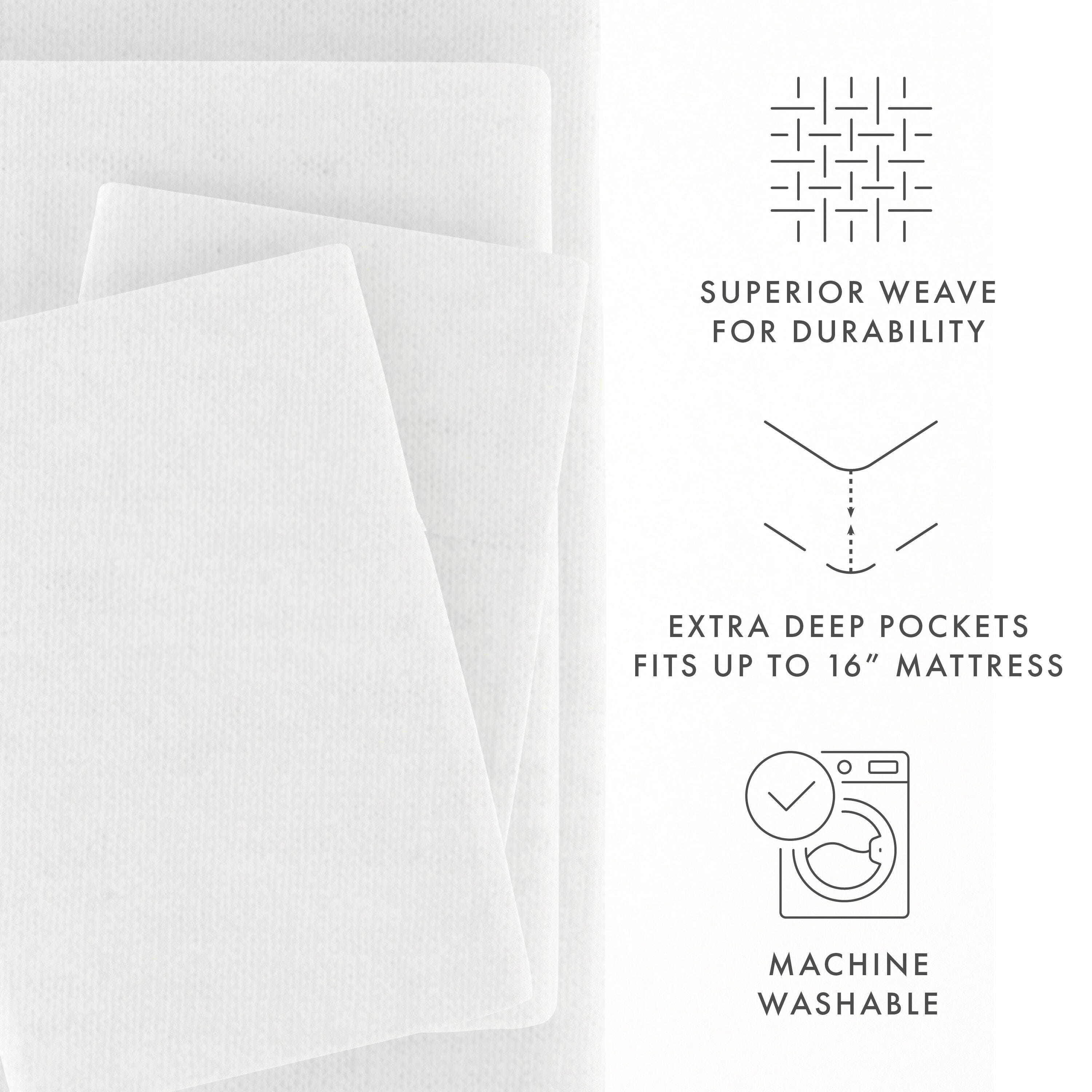 Home Collection Premium 3-Piece Ultra Soft Flannel Twin Bed Sheet Set, White, large