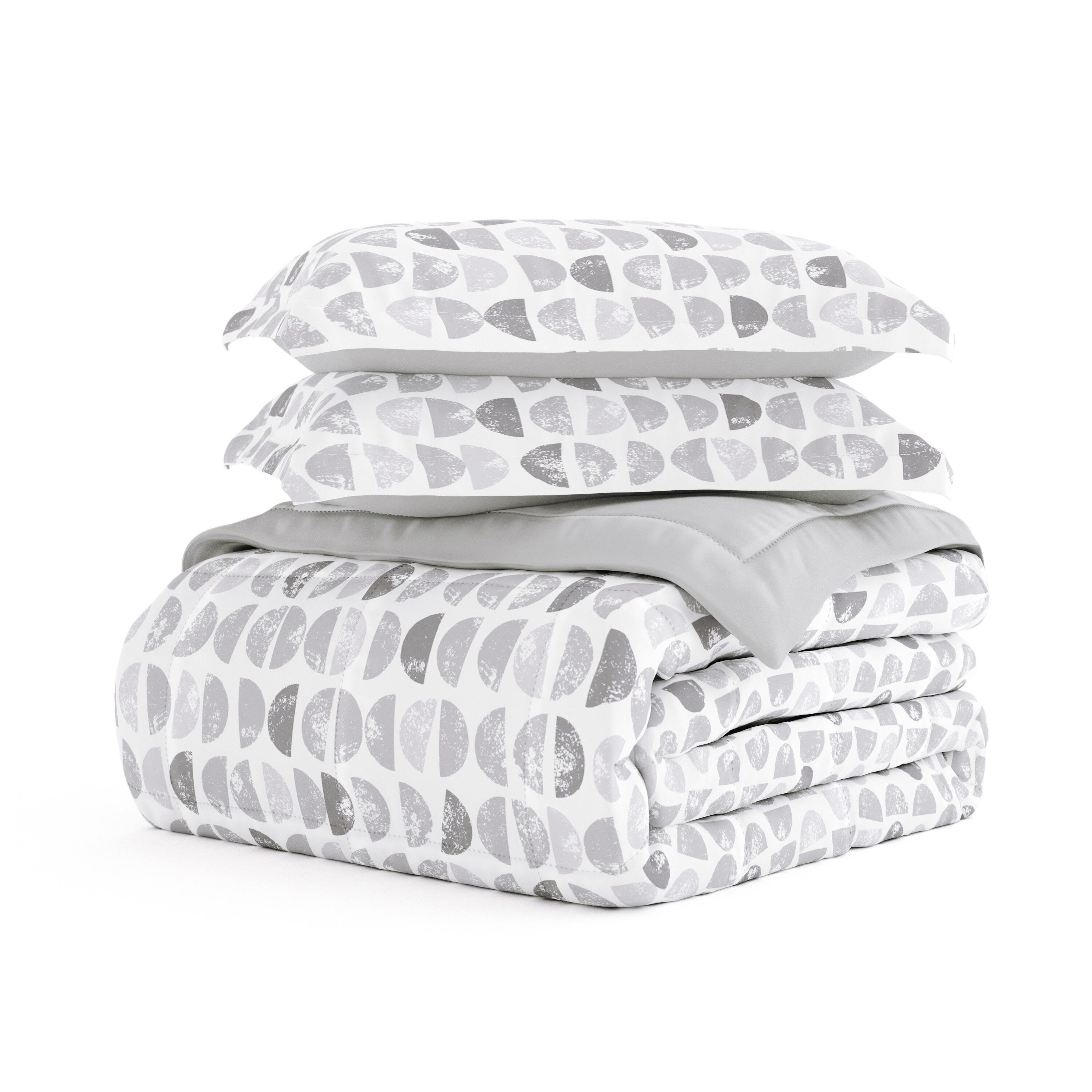 Home Collection Premium Down Alternative Moonlight Stars Reversible King Comforter Set, Ash Gray, large