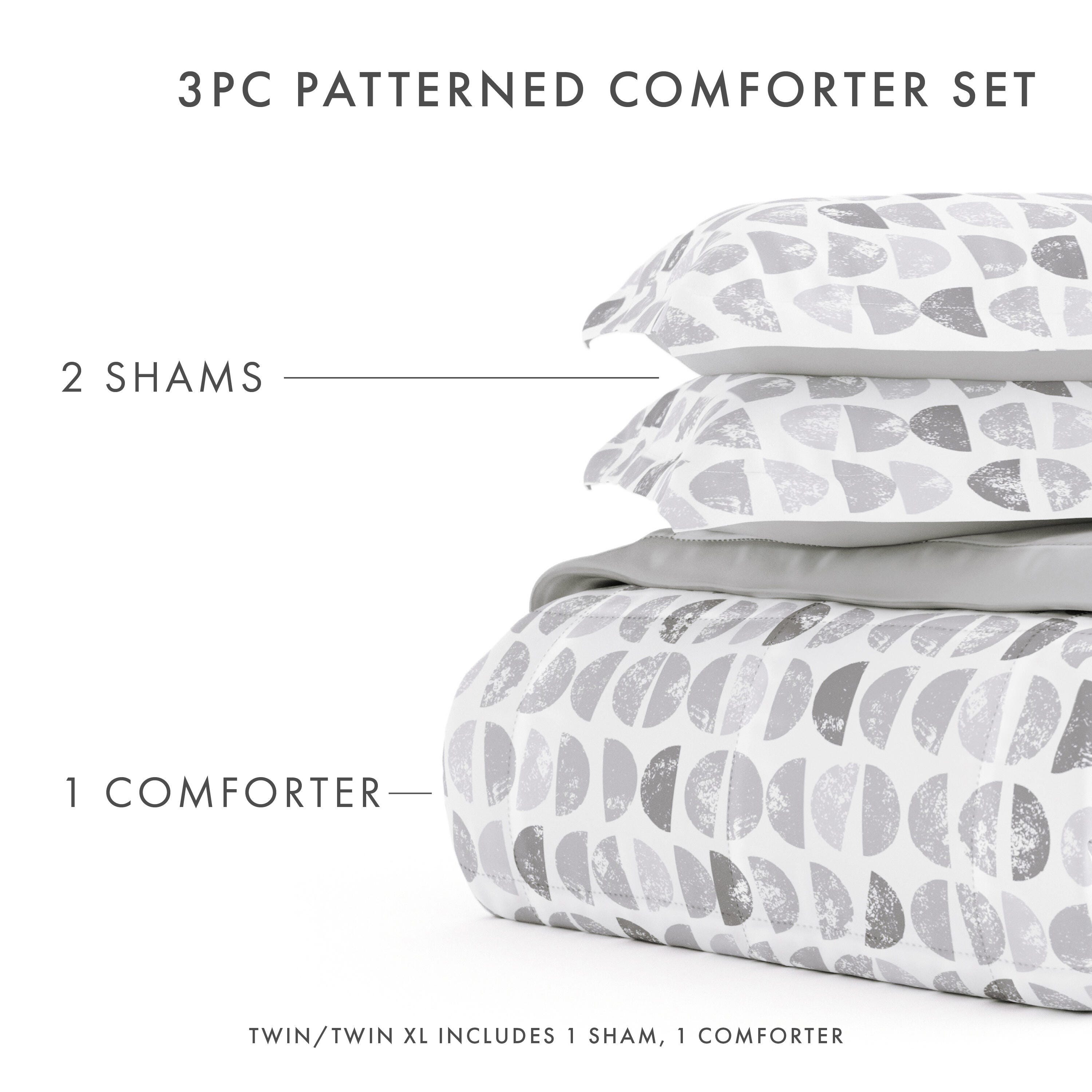 Home Collection Premium Down Alternative Moonlight Stars Reversible Queen Comforter Set, Ash Gray, large