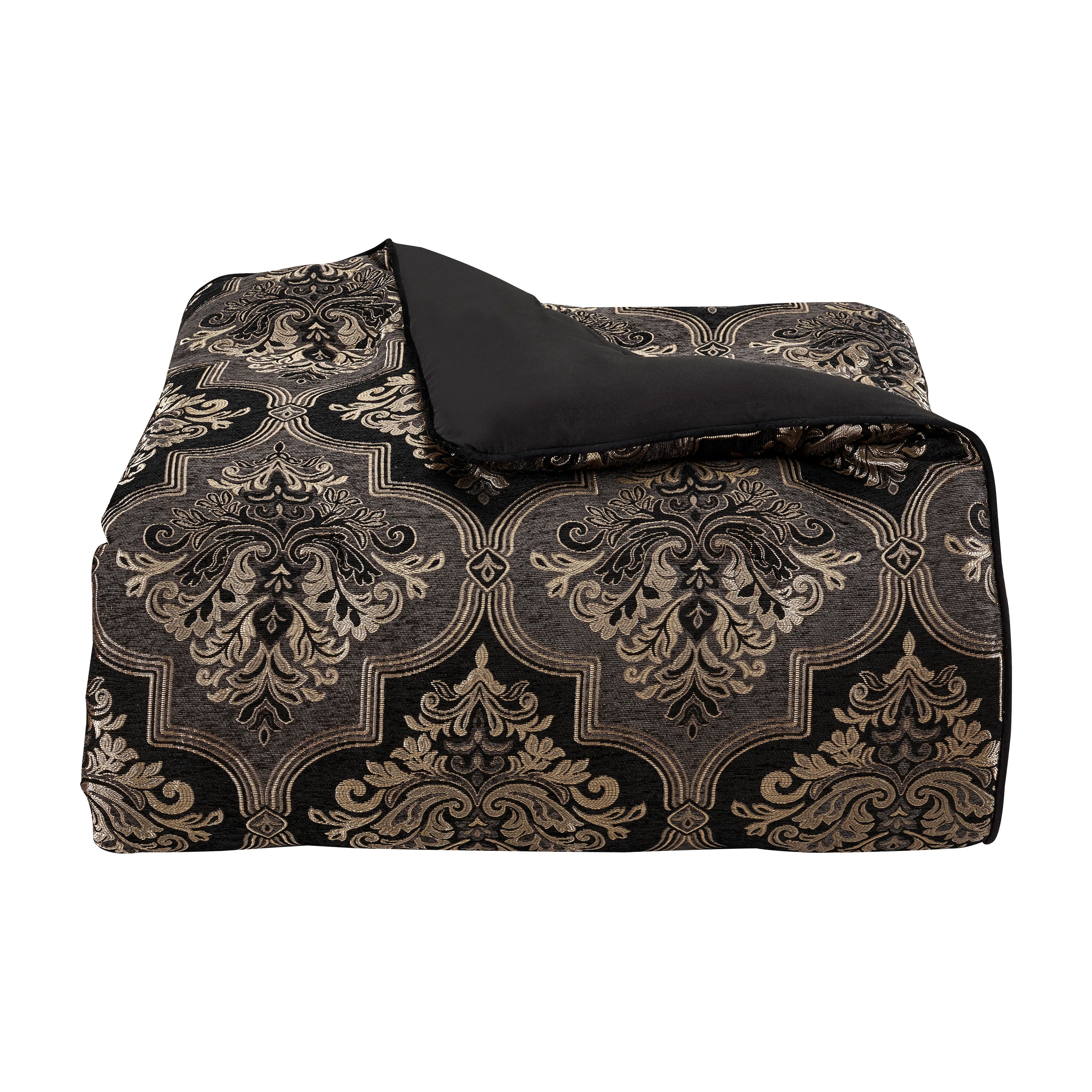 J.Queen New York Windham 4 Piece Piece Comforter Set, Black, rollover
