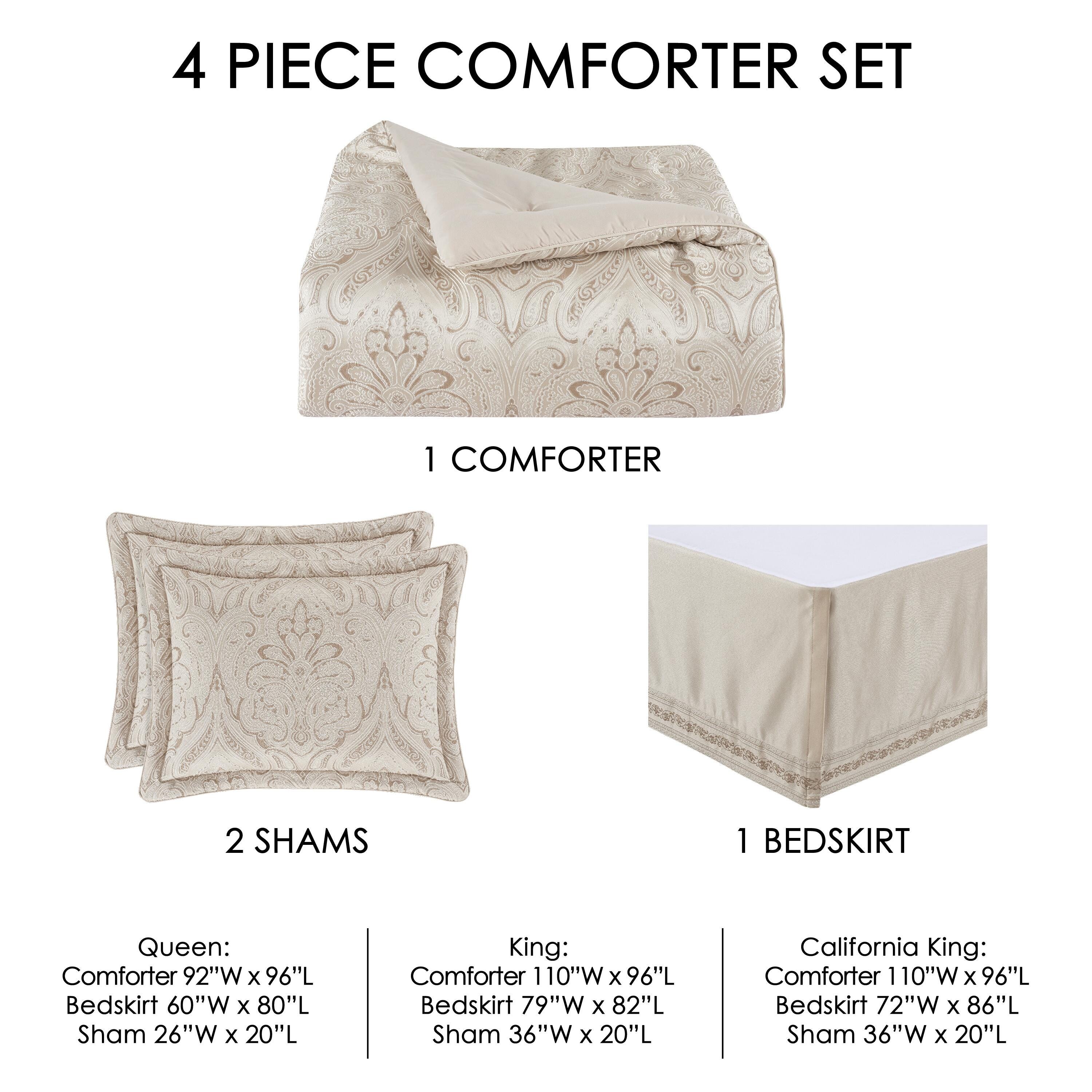 J.Queen New York Trinity 4 Piece Piece Comforter Set, Champagne, large