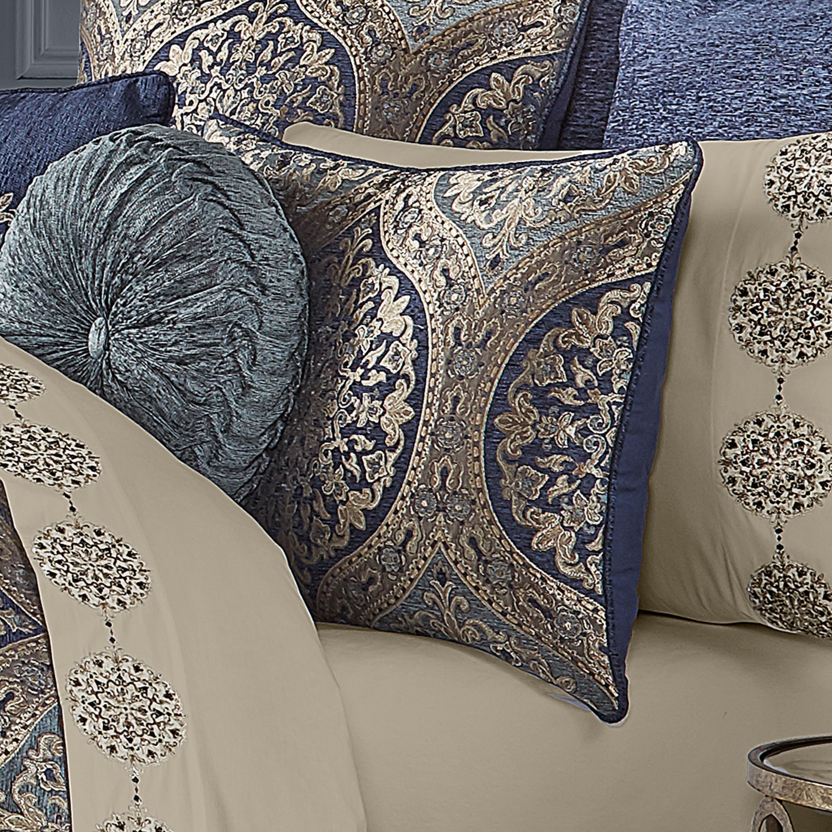 J.Queen New York Botticelli 4 Piece Piece Comforter Set, Navy, large