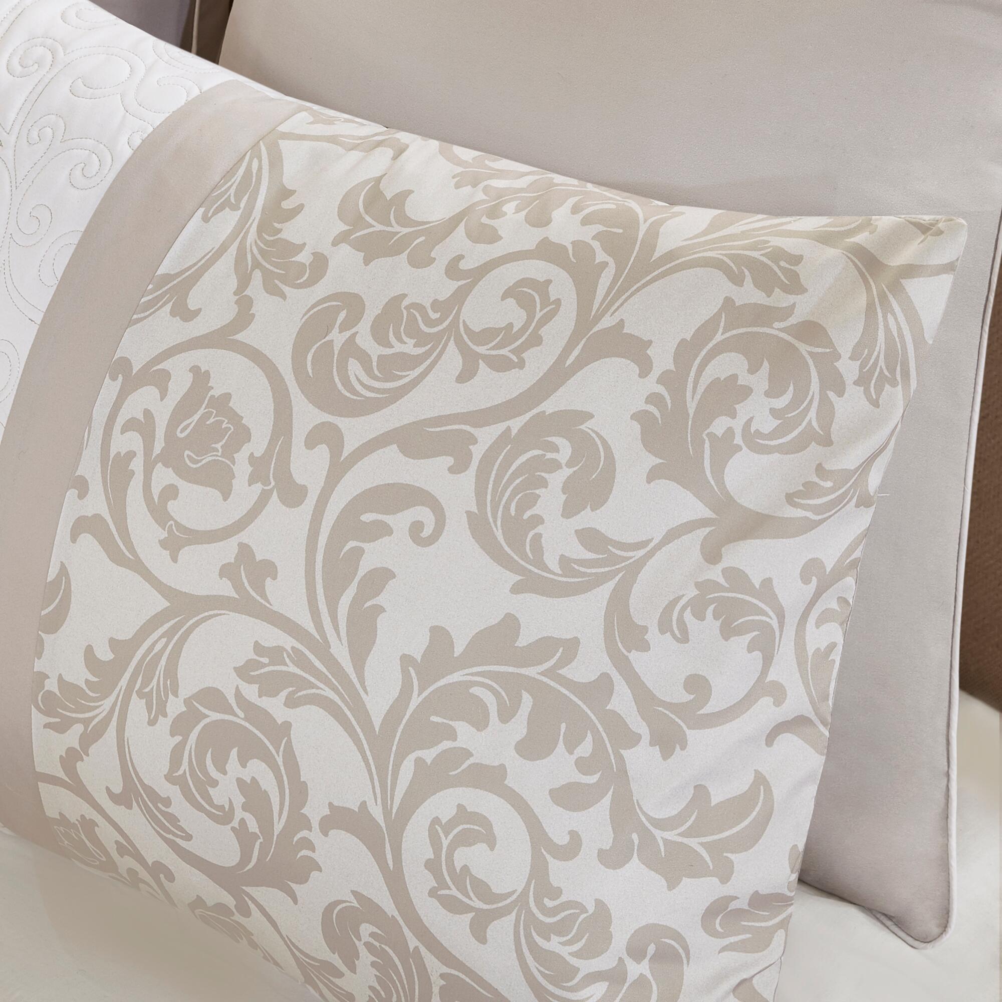 JLA Home Ramsey Embroidered 8 Piece California King Comforter Set, Neutral, large
