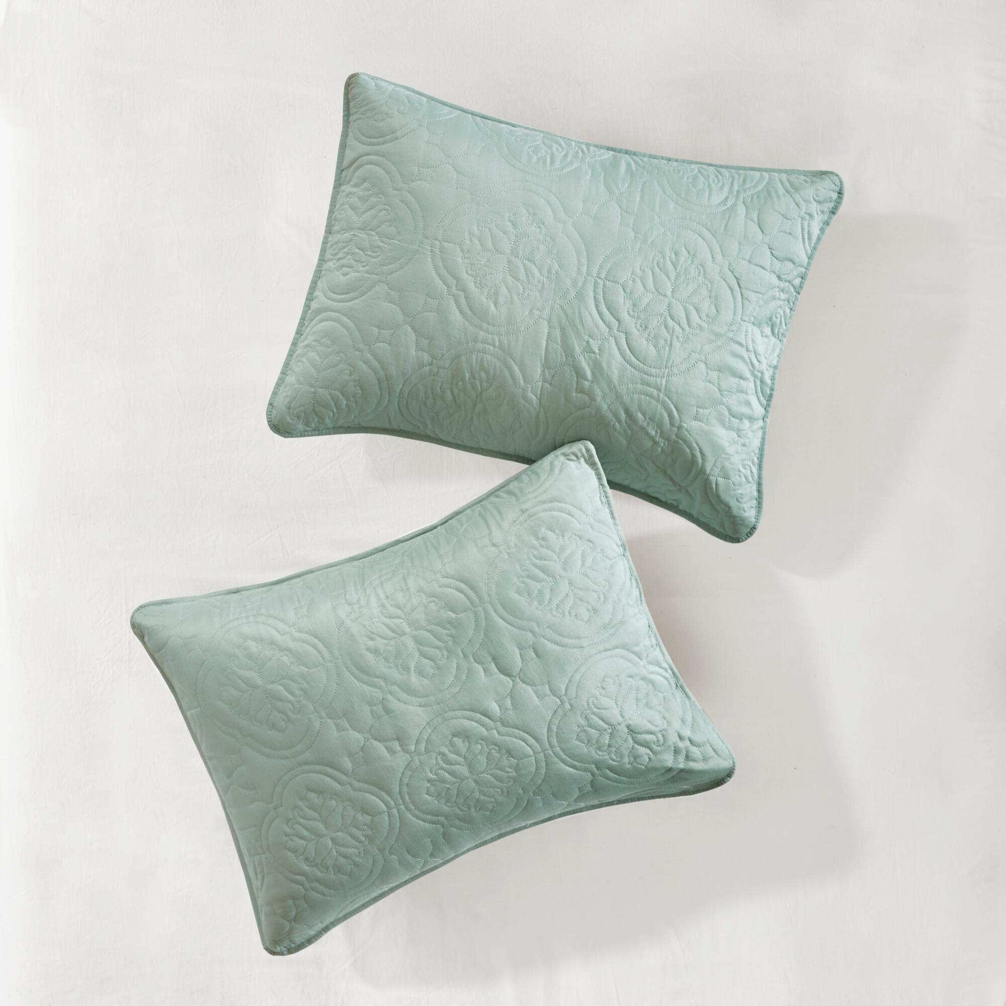 JLA Home Oakley 3 Piece Reversible Bedspread Set, Seafoam, large