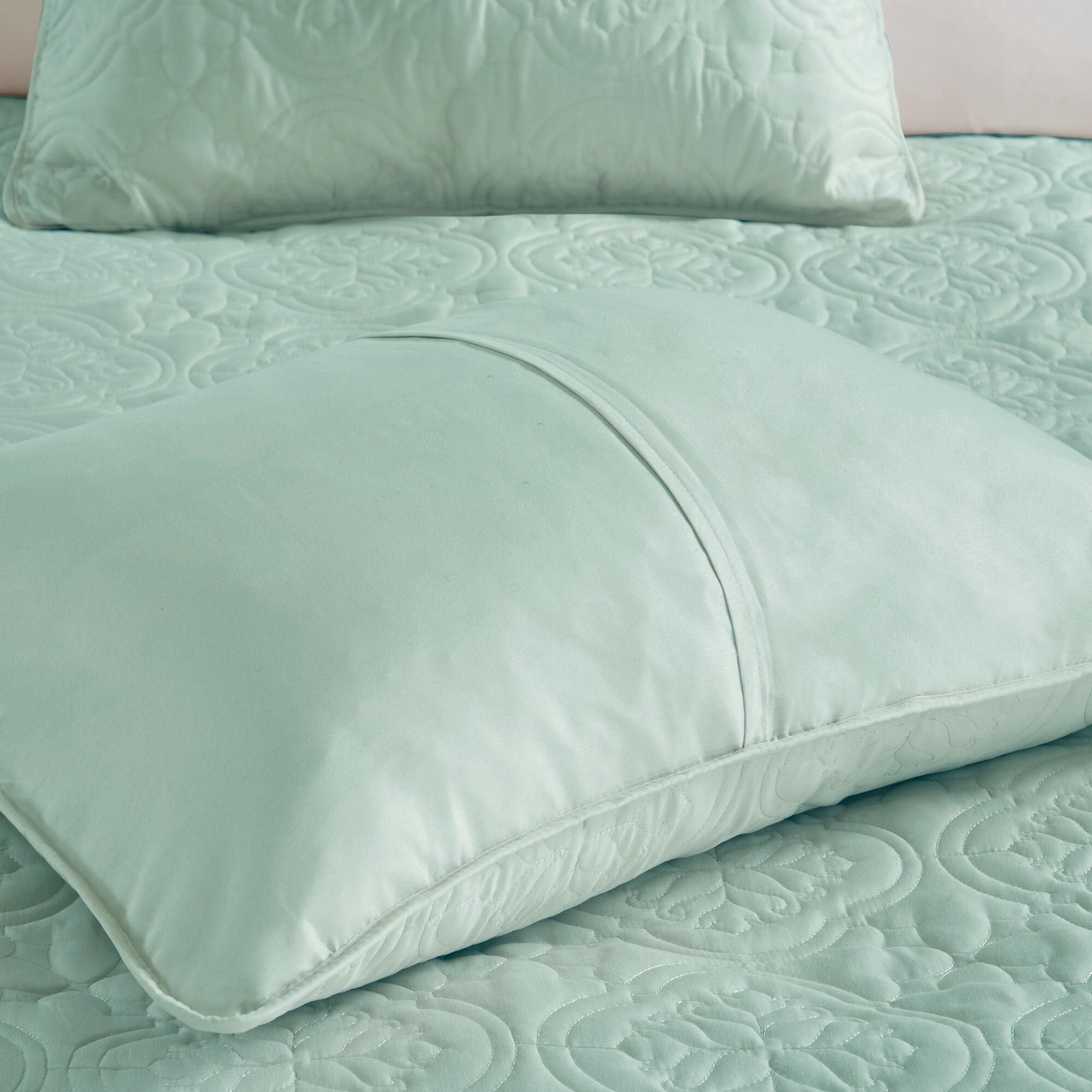 JLA Home Oakley 3 Piece Reversible Bedspread Set, Seafoam, large