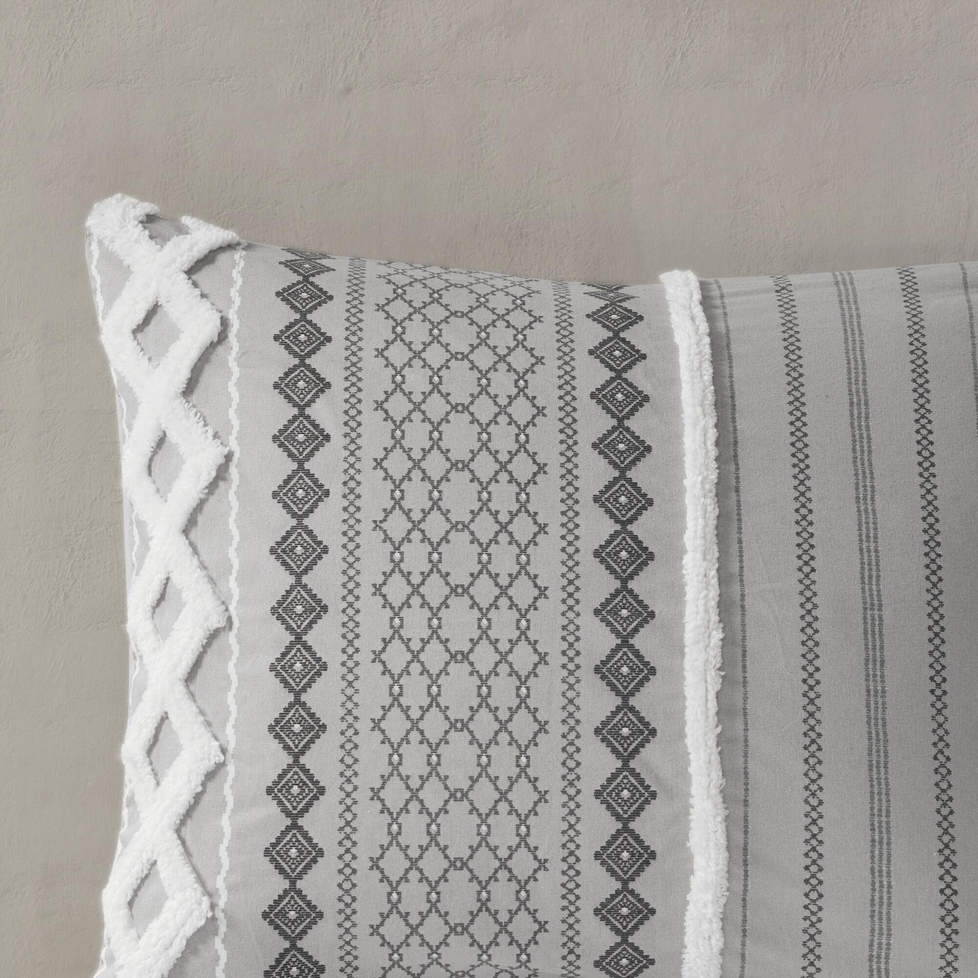 JLA Home Imani Cotton Comforter Set, Gray, large