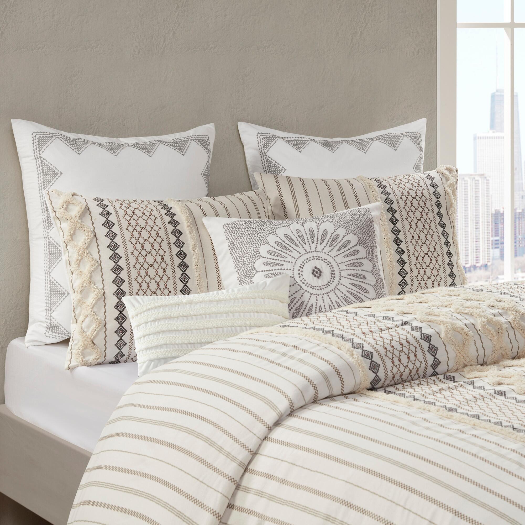 JLA Home Imani Cotton Comforter Set, Ivory, large