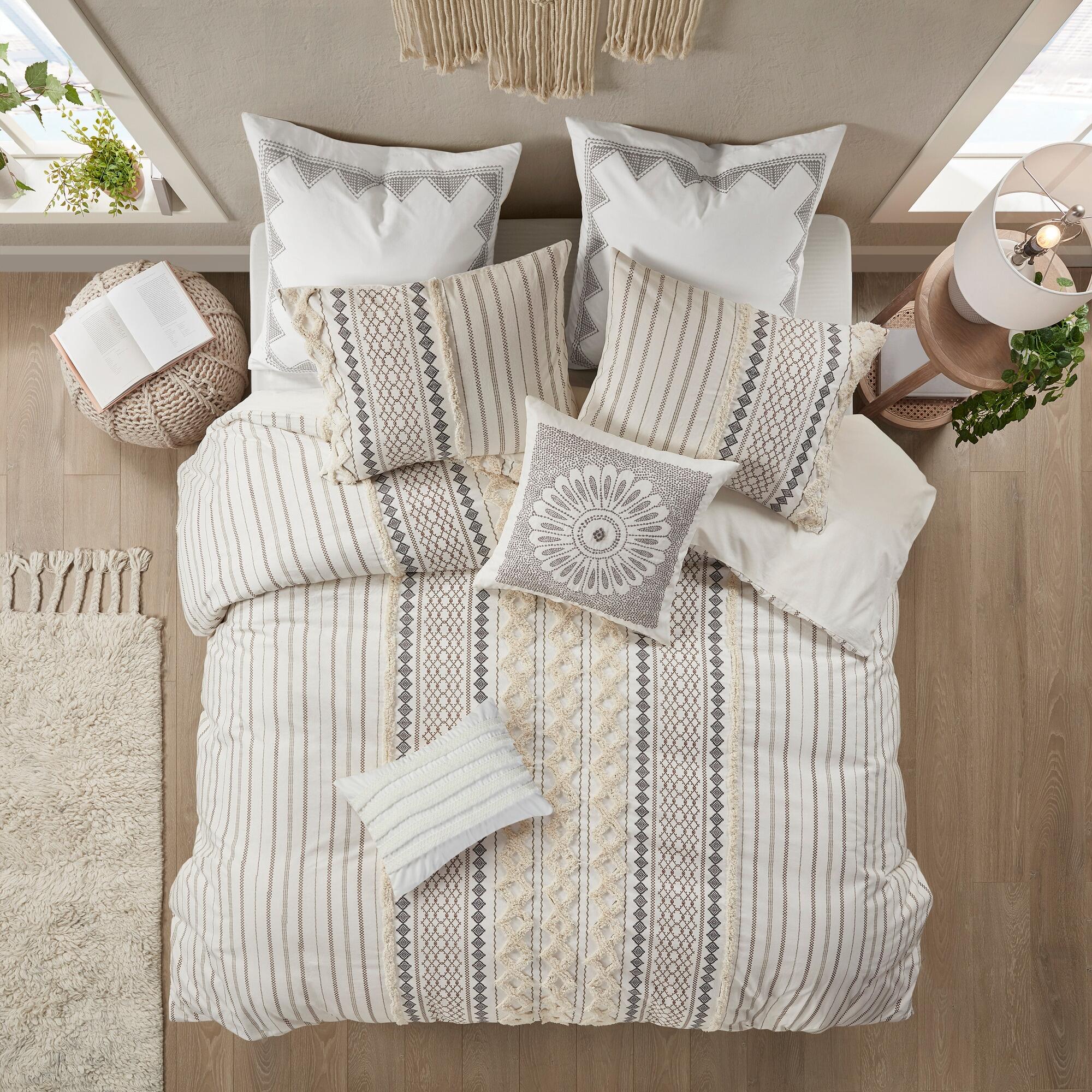 JLA Home Imani Cotton Comforter Set, Ivory, large