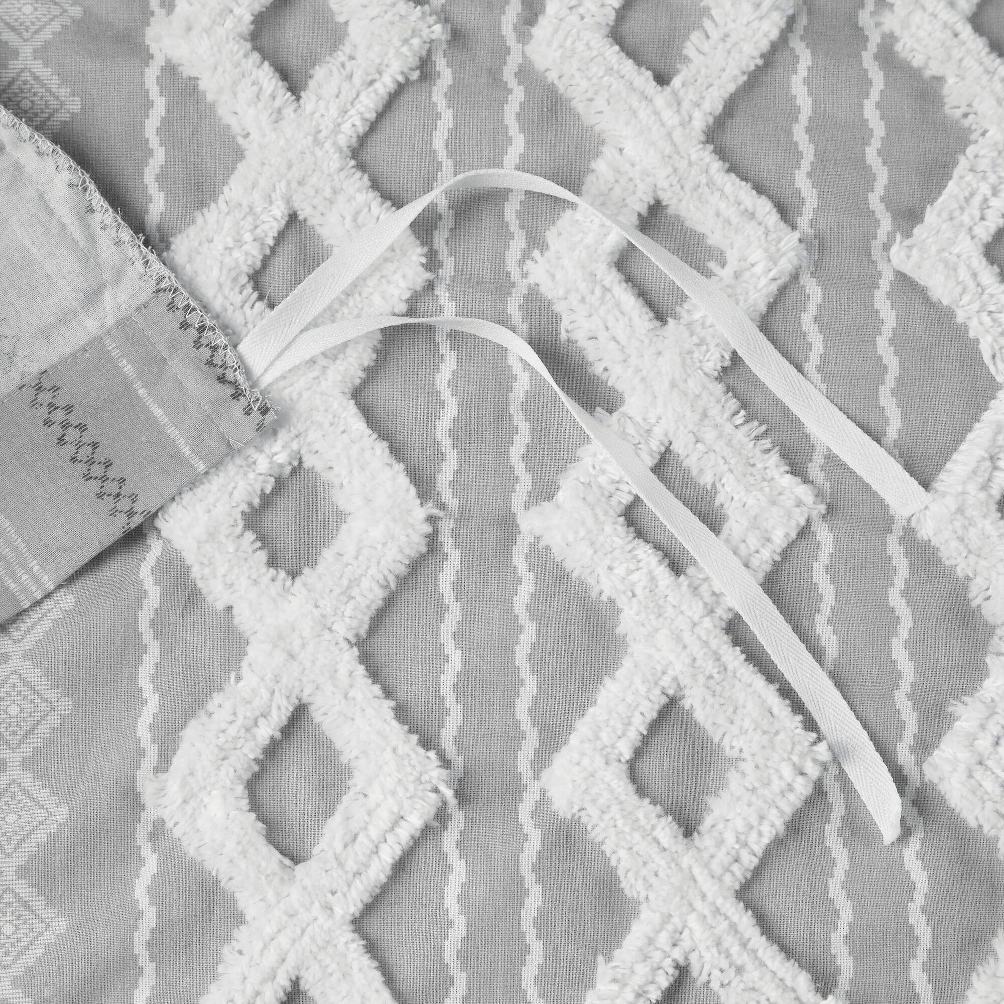 JLA Home Imani Cotton King/Cal King Duvet Cover Set, Gray, large
