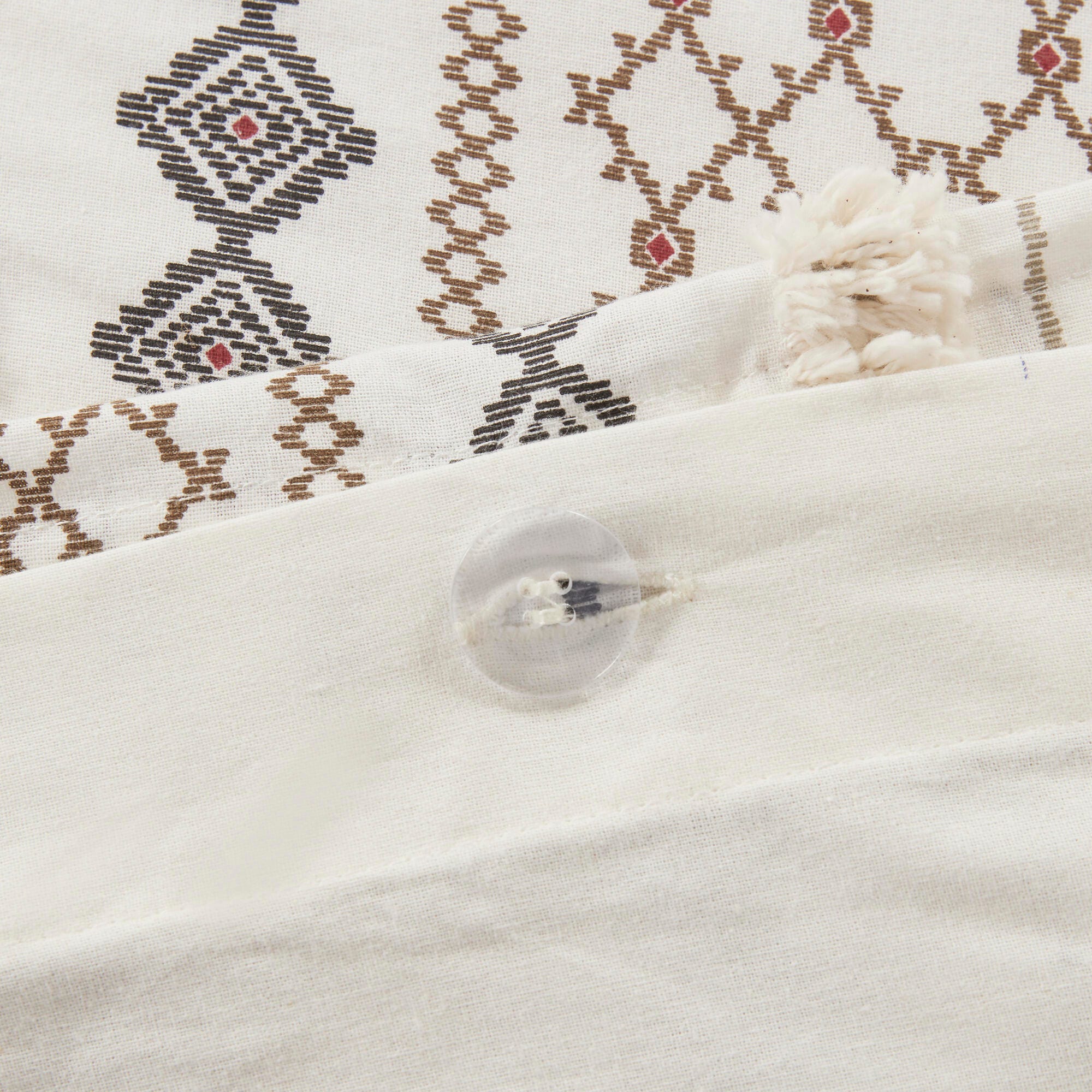 JLA Home Imani Cotton King/Cal King Duvet Cover Set, Ivory, large