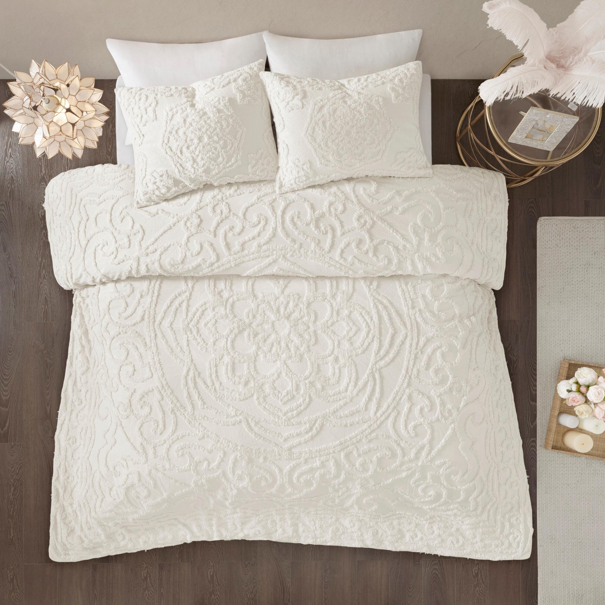 JLA Home Laetitia Medallion Comforter Set, Ivory, large