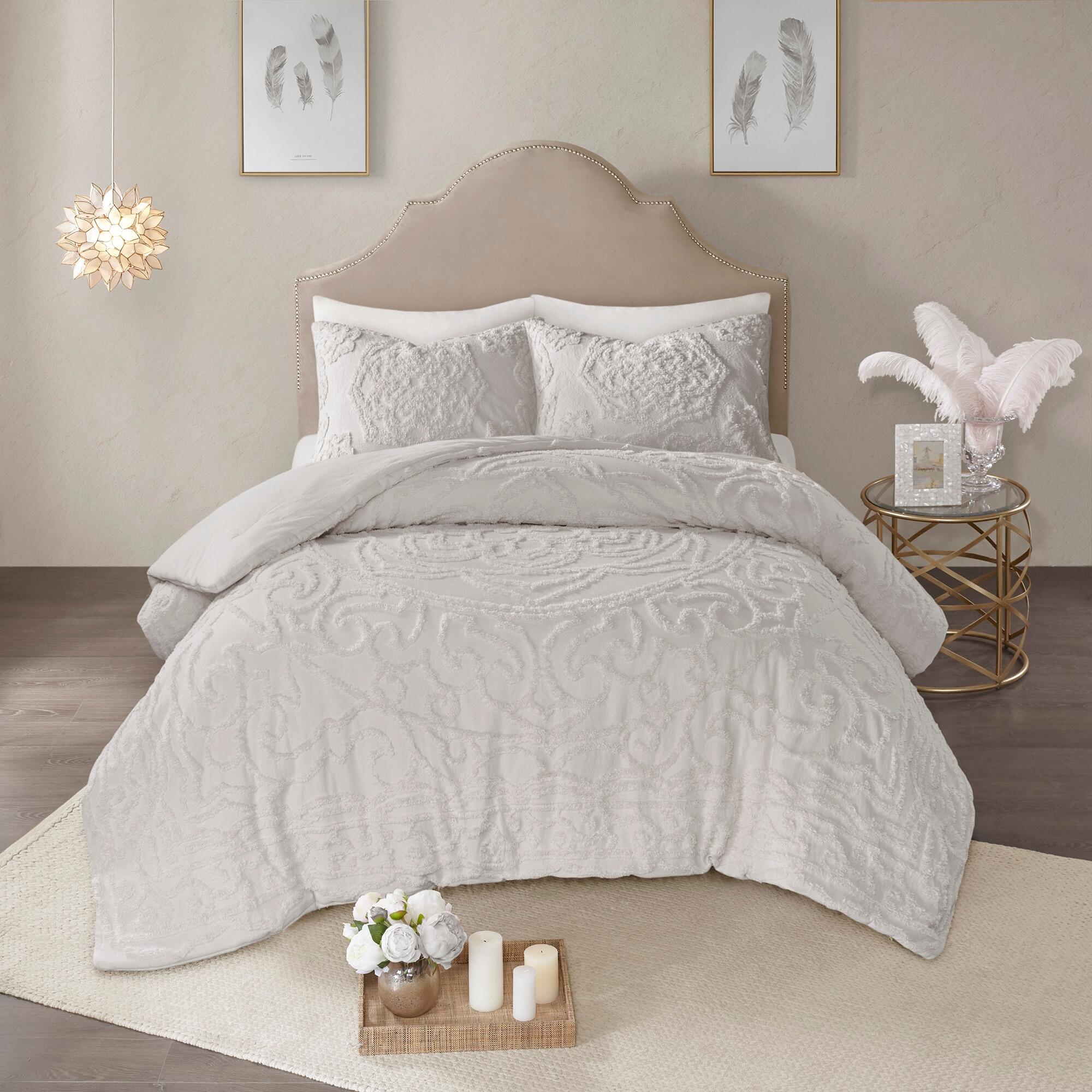 JLA Home Laetitia Medallion Comforter Set, Gray, rollover